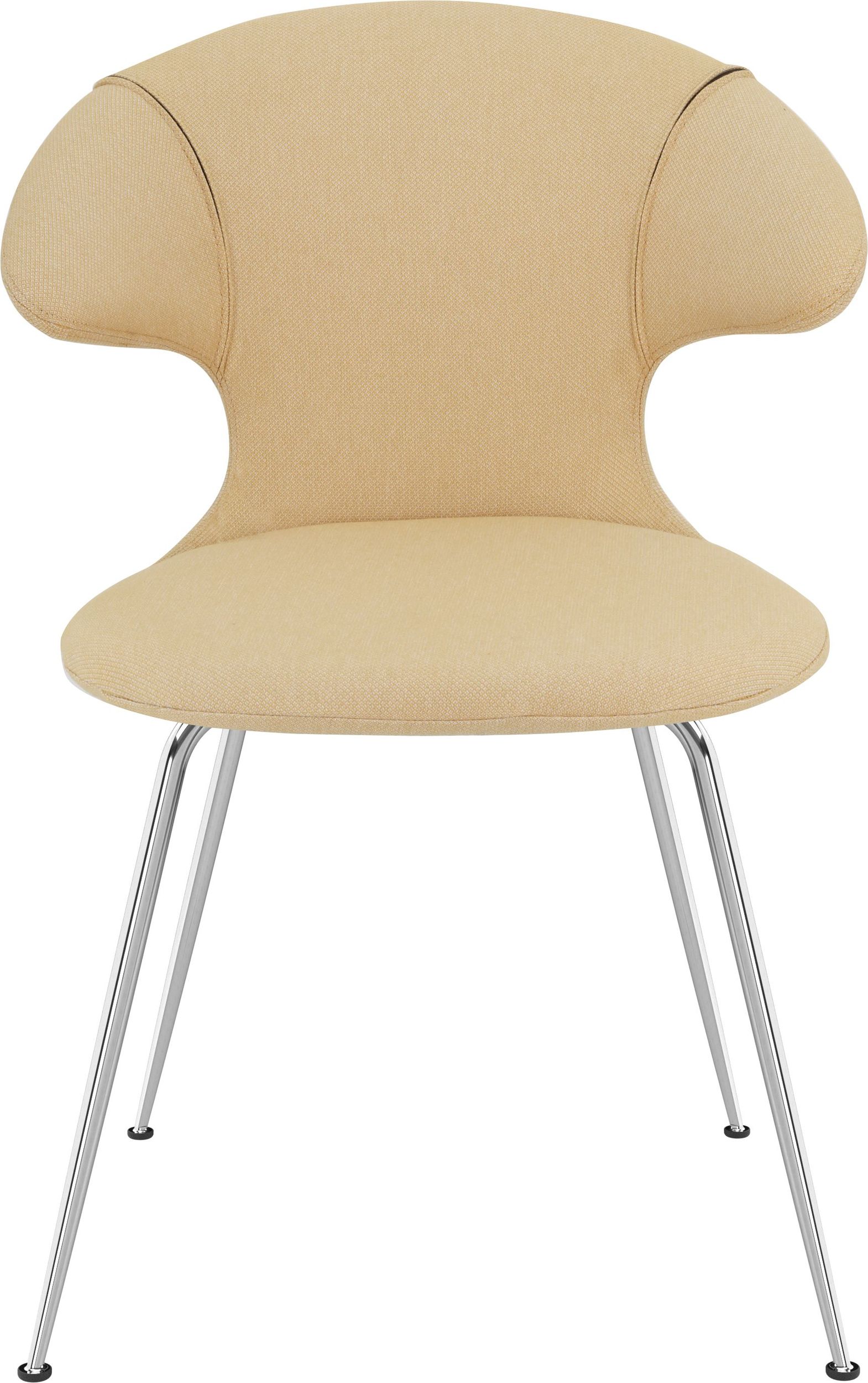 Krzesło Time Flies jasnobeżowe na chromowanych nogach