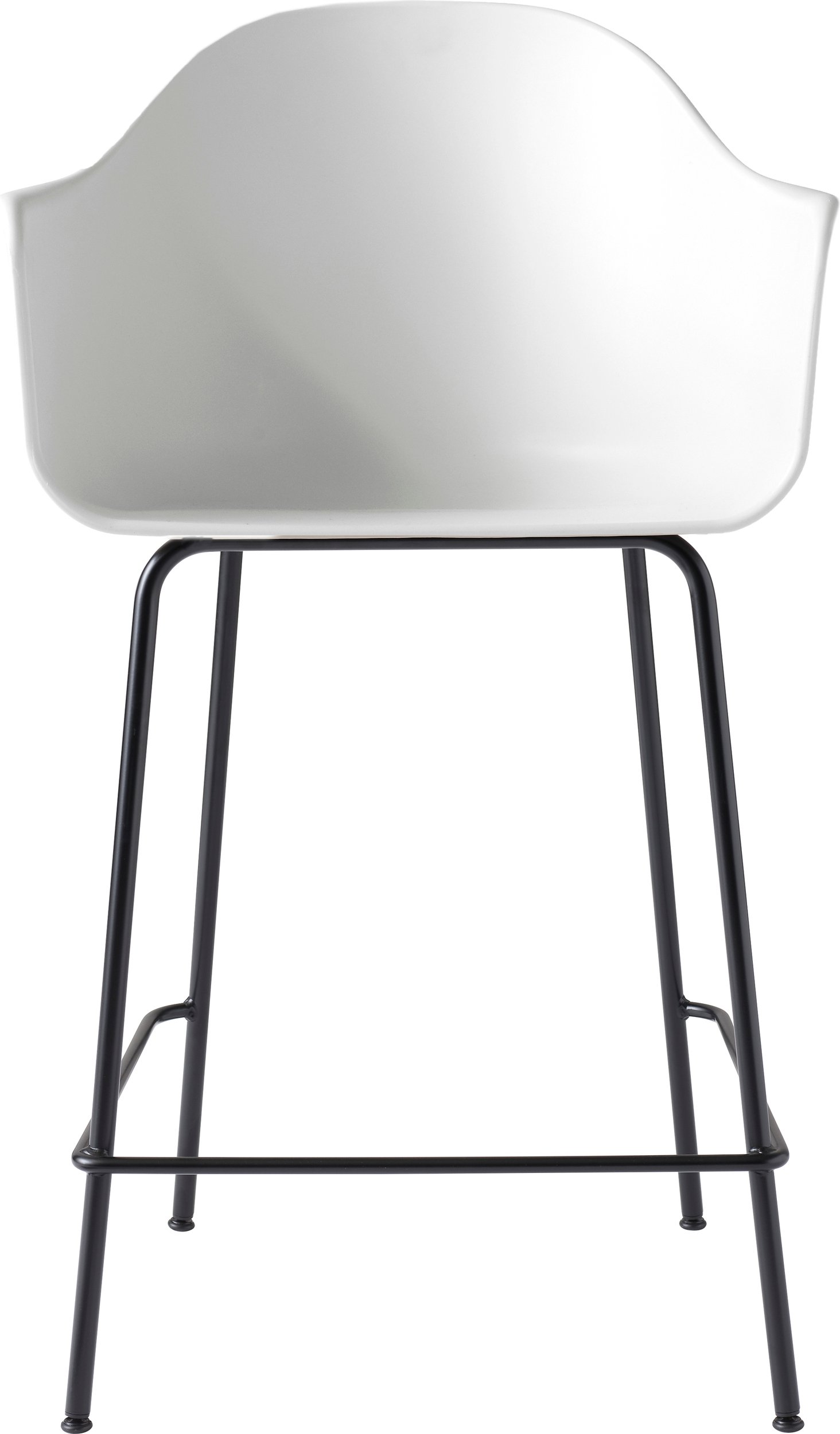 Krzesło barowe Harbour 102 cm białe z podłokietnikami na czarnych nogach