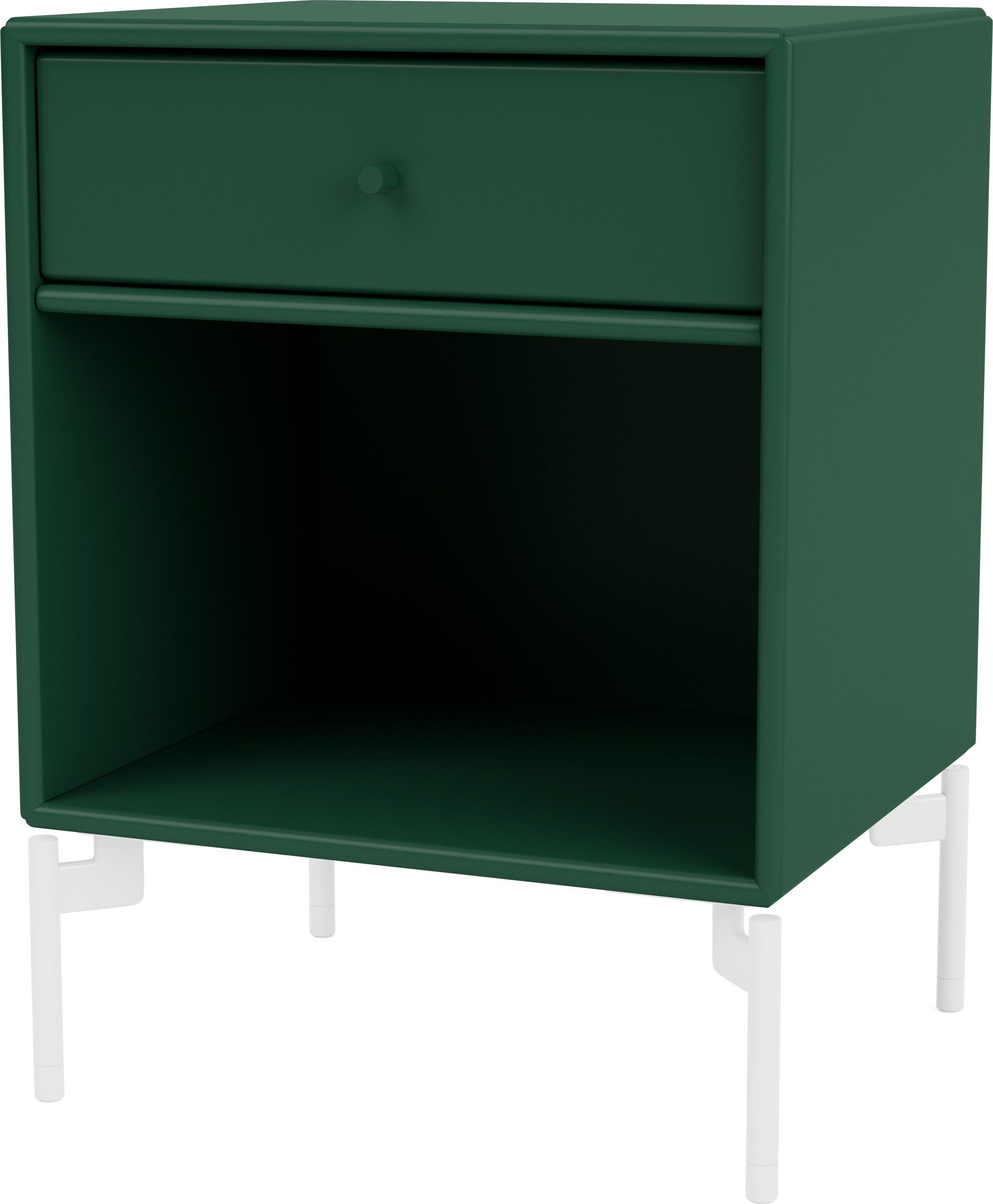 Szafka nocna Dream ciemnozielona na białych nogach