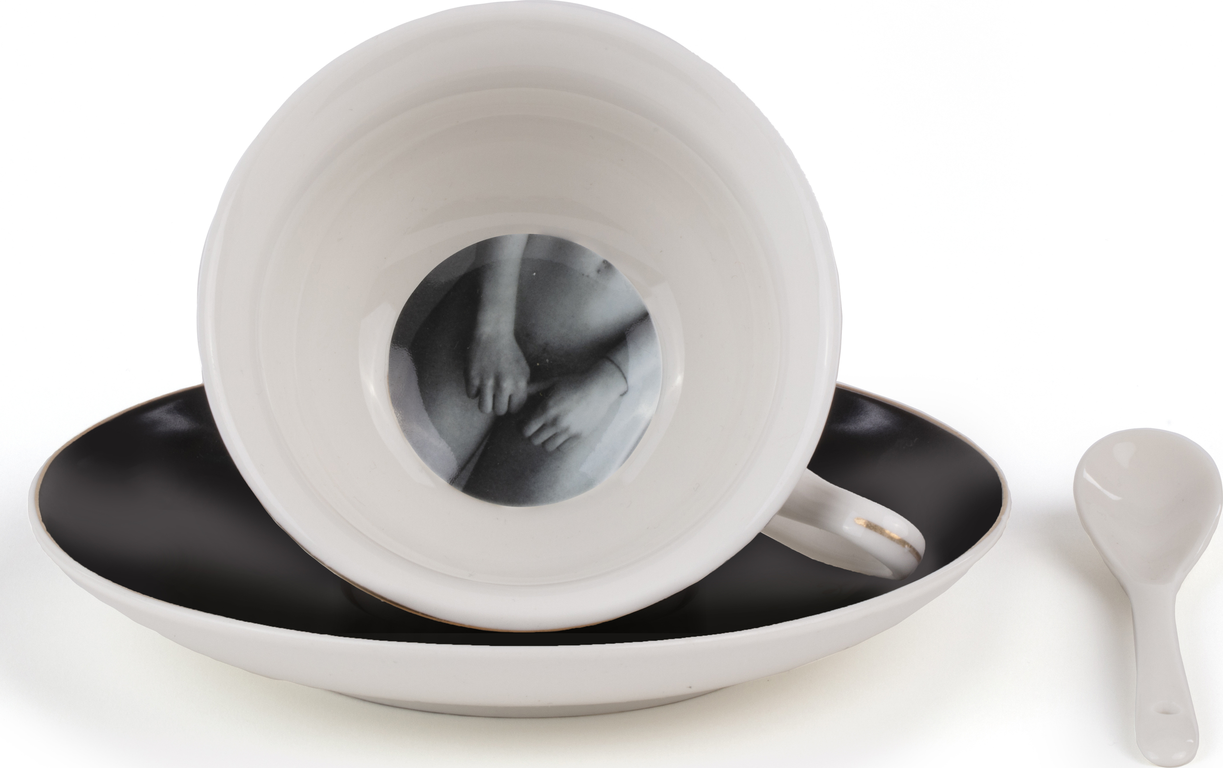 Filiżanka do herbaty Lady Tarin Stripes Tacita ze spodkiem i łyżeczką