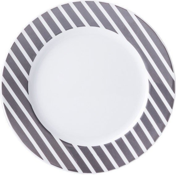 Talerz deserowy Cosmopolitan 19 cm Mix & Match czarne pasy