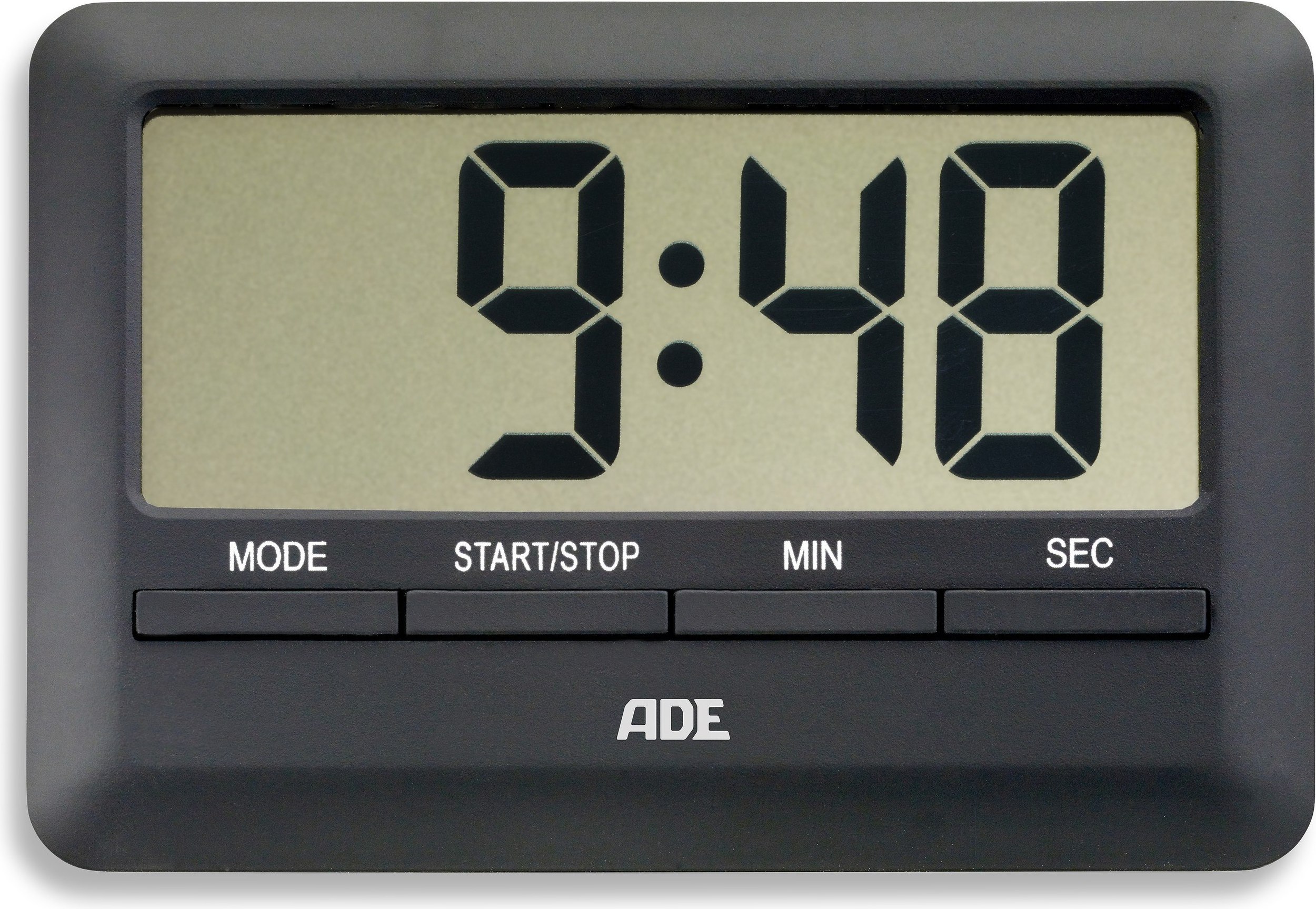 Minutnik cyfrowy ADE prostokątny czarny