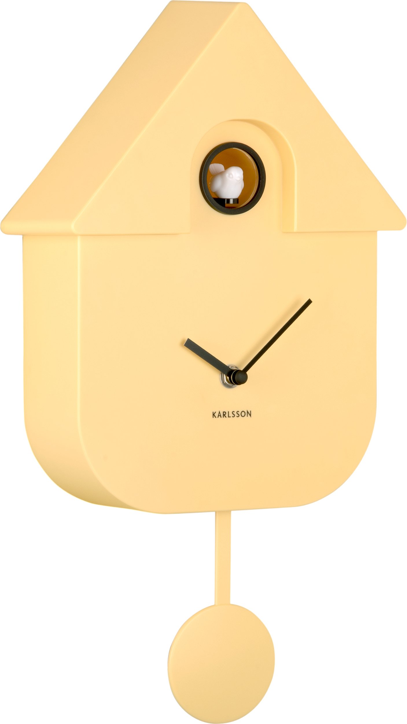 Zegar ścienny z kukułką Modern Cuckoo jasnożółty