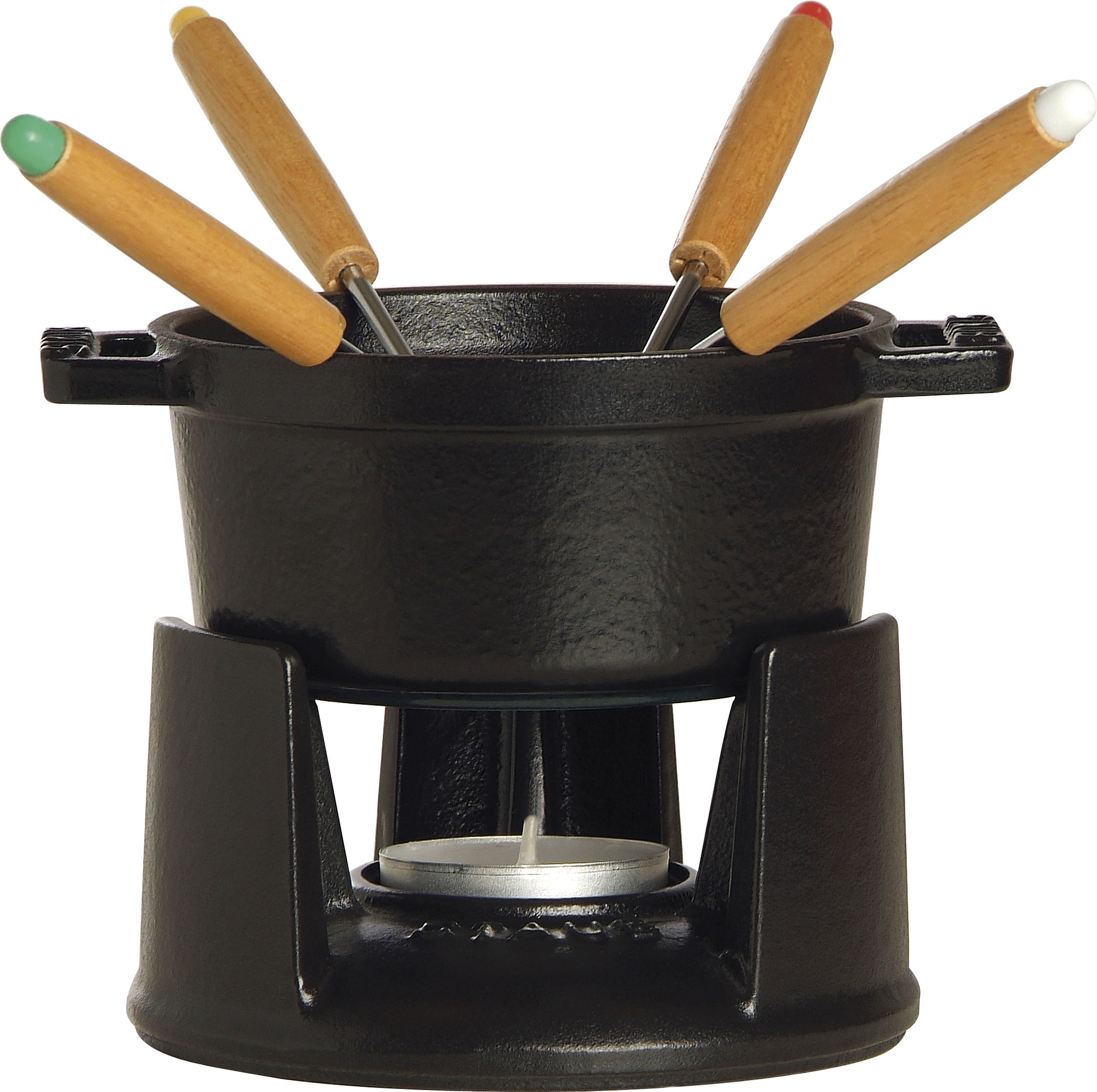 Zestaw do fondue Staub 10 cm czarny 8 el.