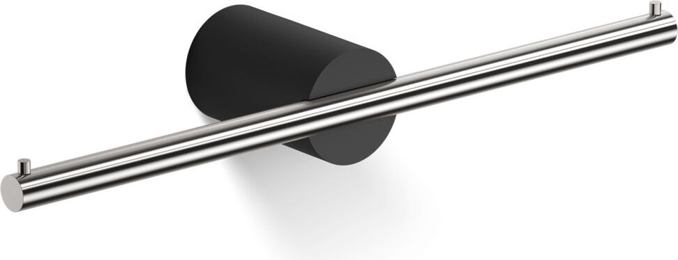 Wieszak na papier toaletowy Stone stal matowa-czarny podwójny