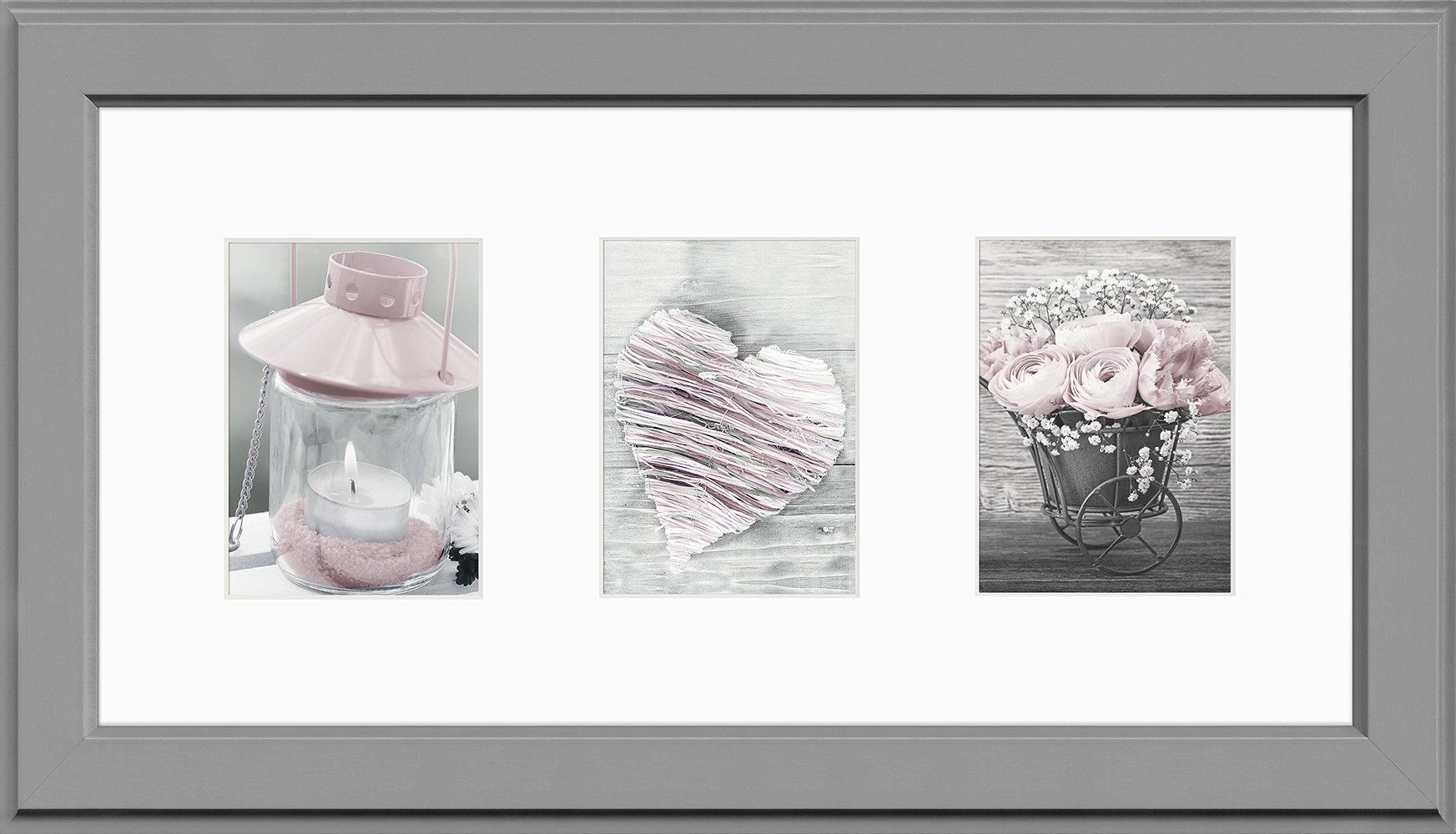 Ramka na 3 zdjęcia Malmo szara