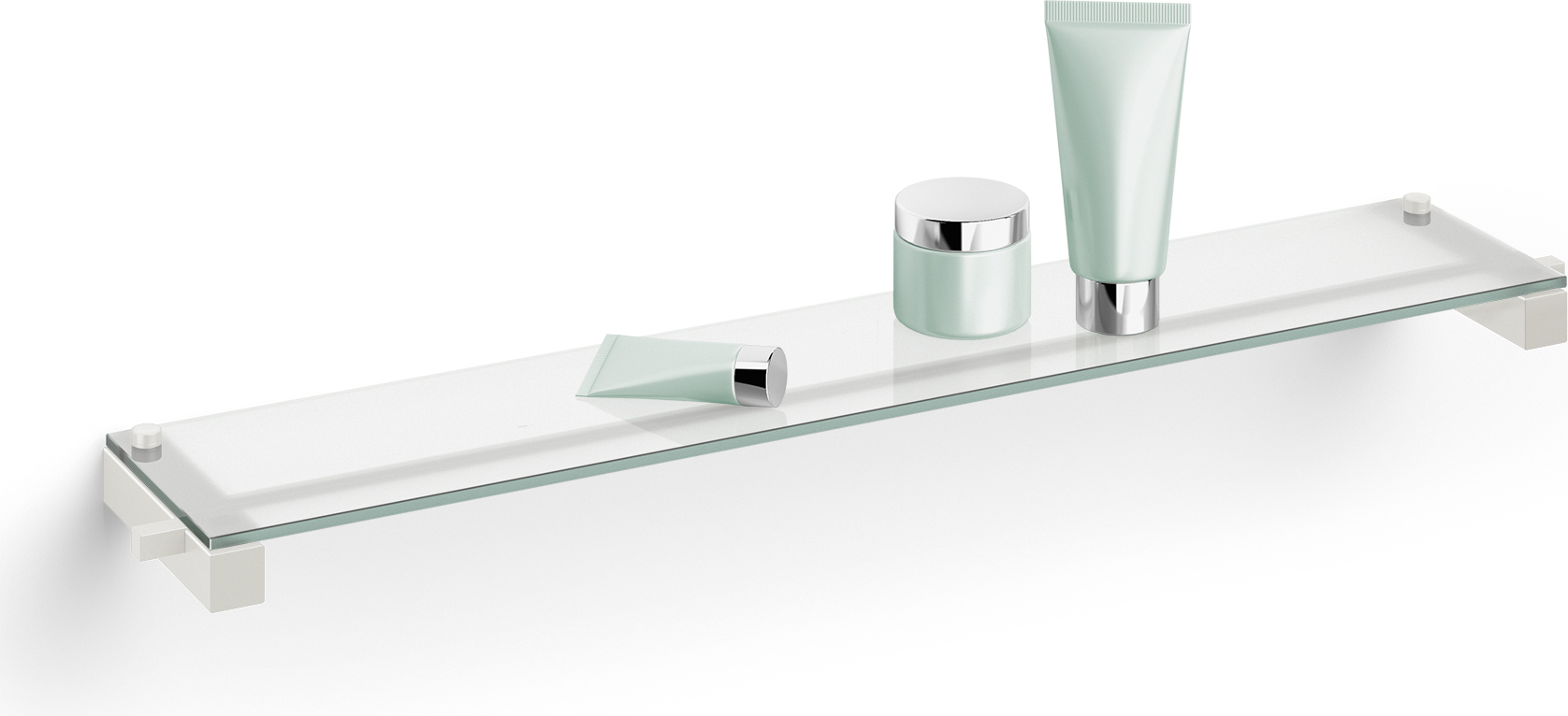 Półka łazienkowa Carvo biała stal malowana proszkowo