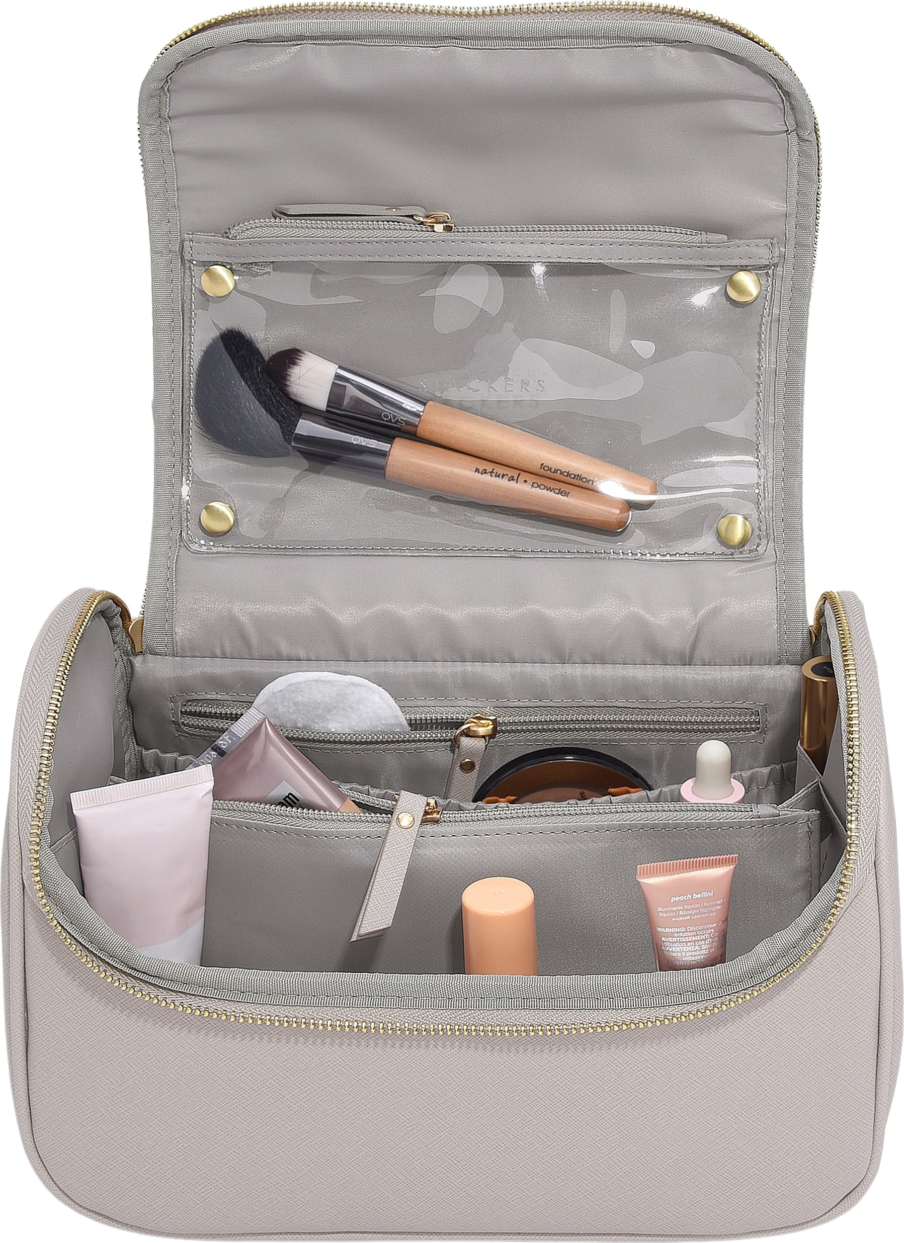 Kosmetyczka Stackers taupe z lusterkiem