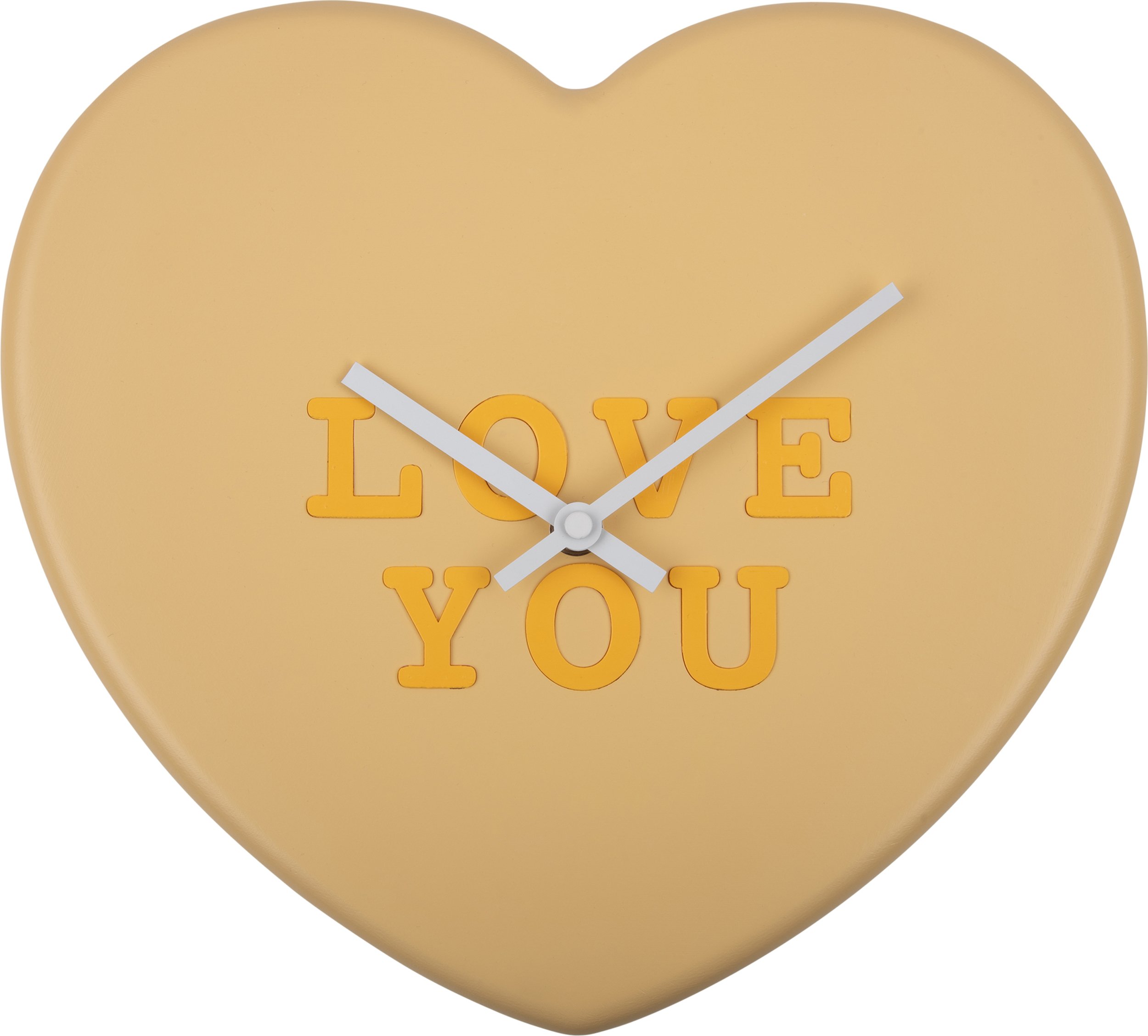 Zegar ścienny Heart Candy Love You jasnożółty
