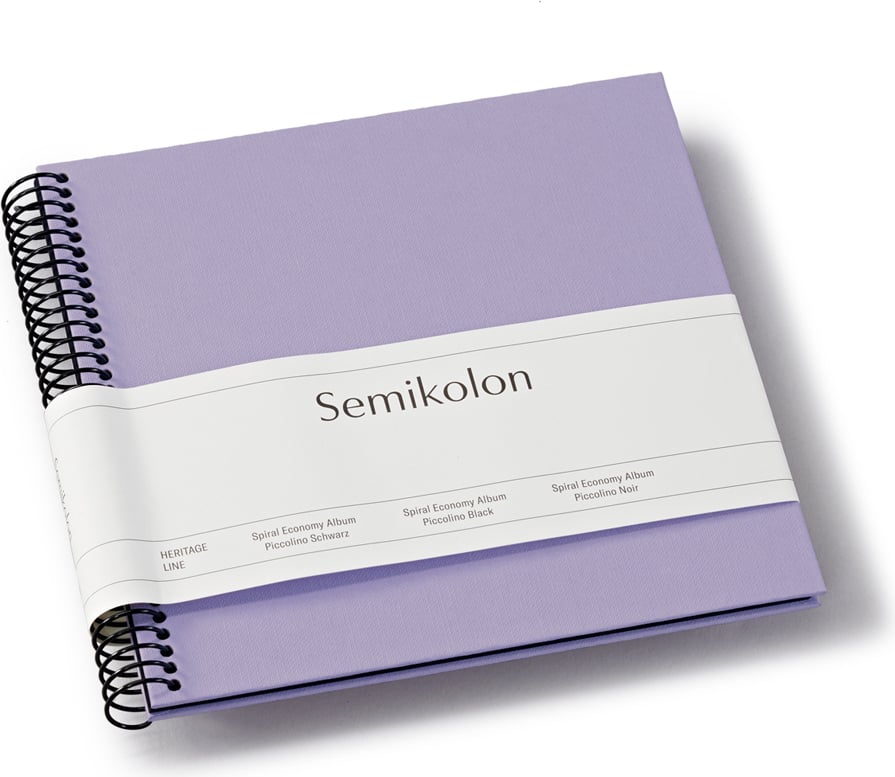 Album na zdjęcia Uni Economy mały liliowy z czarnymi kartami