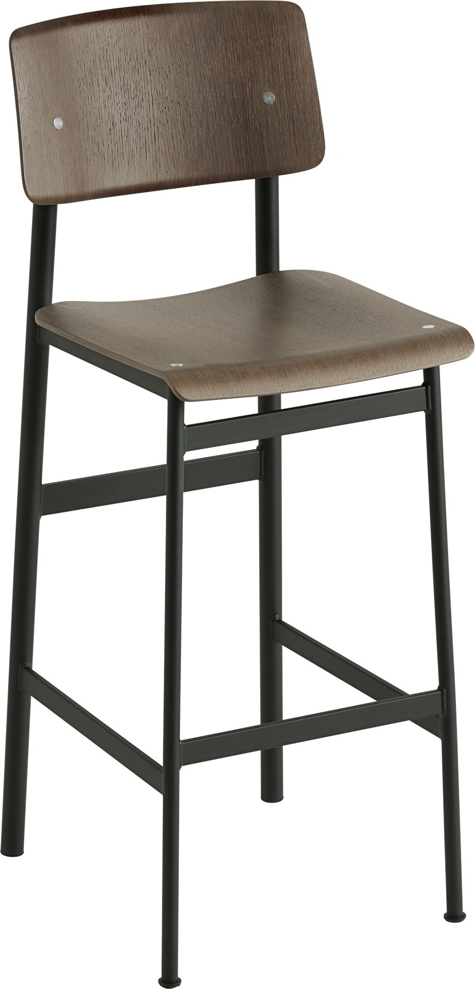 Stołek barowy Loft 75 cm ciemny brąz nogi czarne