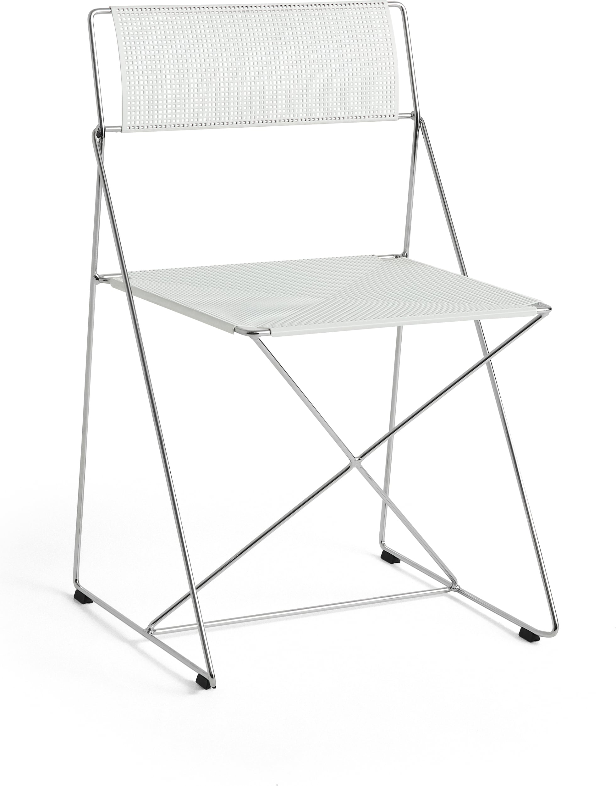 Krzesło składane X-Line Chromed Base 2.0 białe