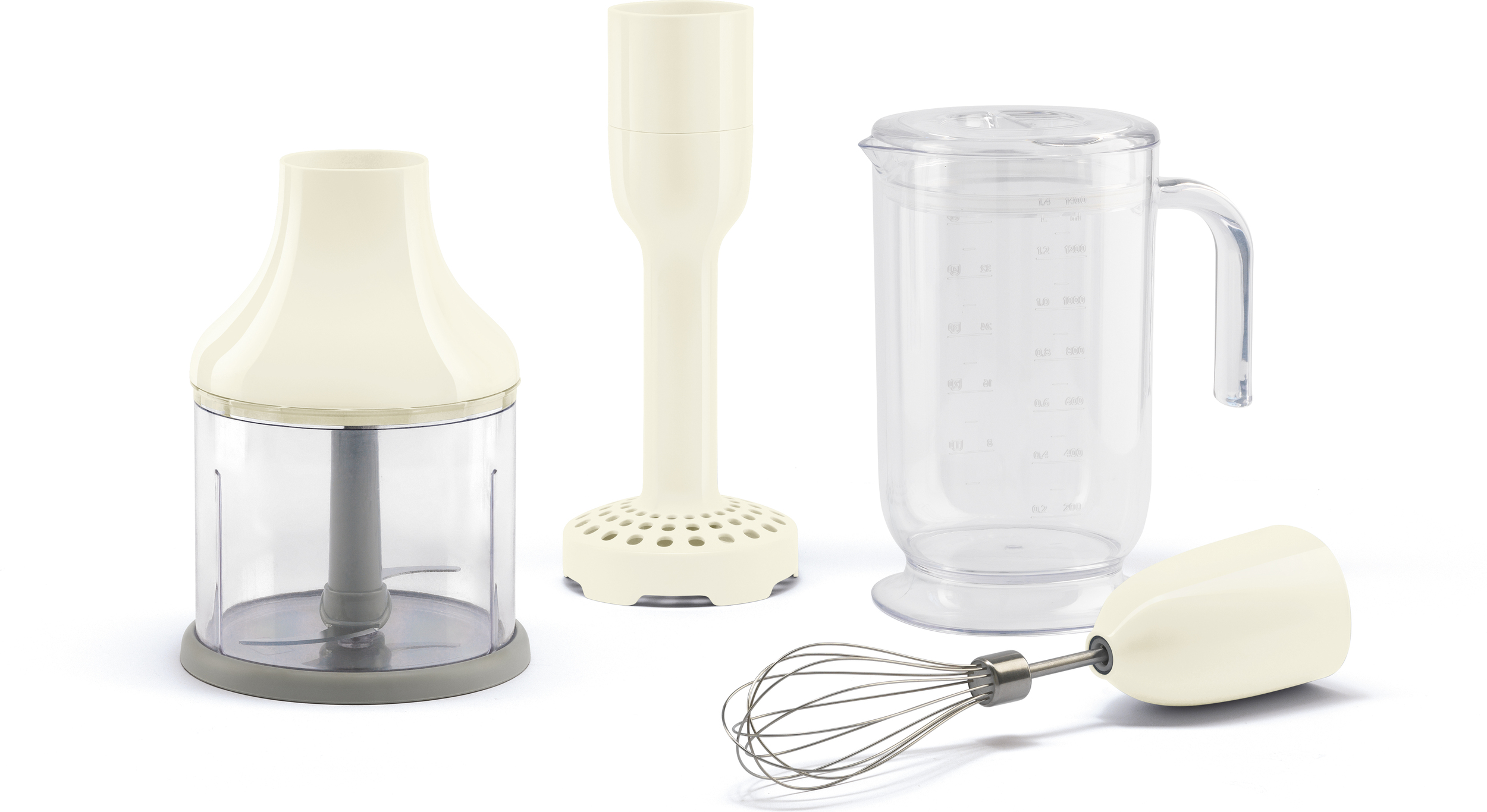 Akcesoria do blendera ręcznego 50's Style II kremowe 4 el.