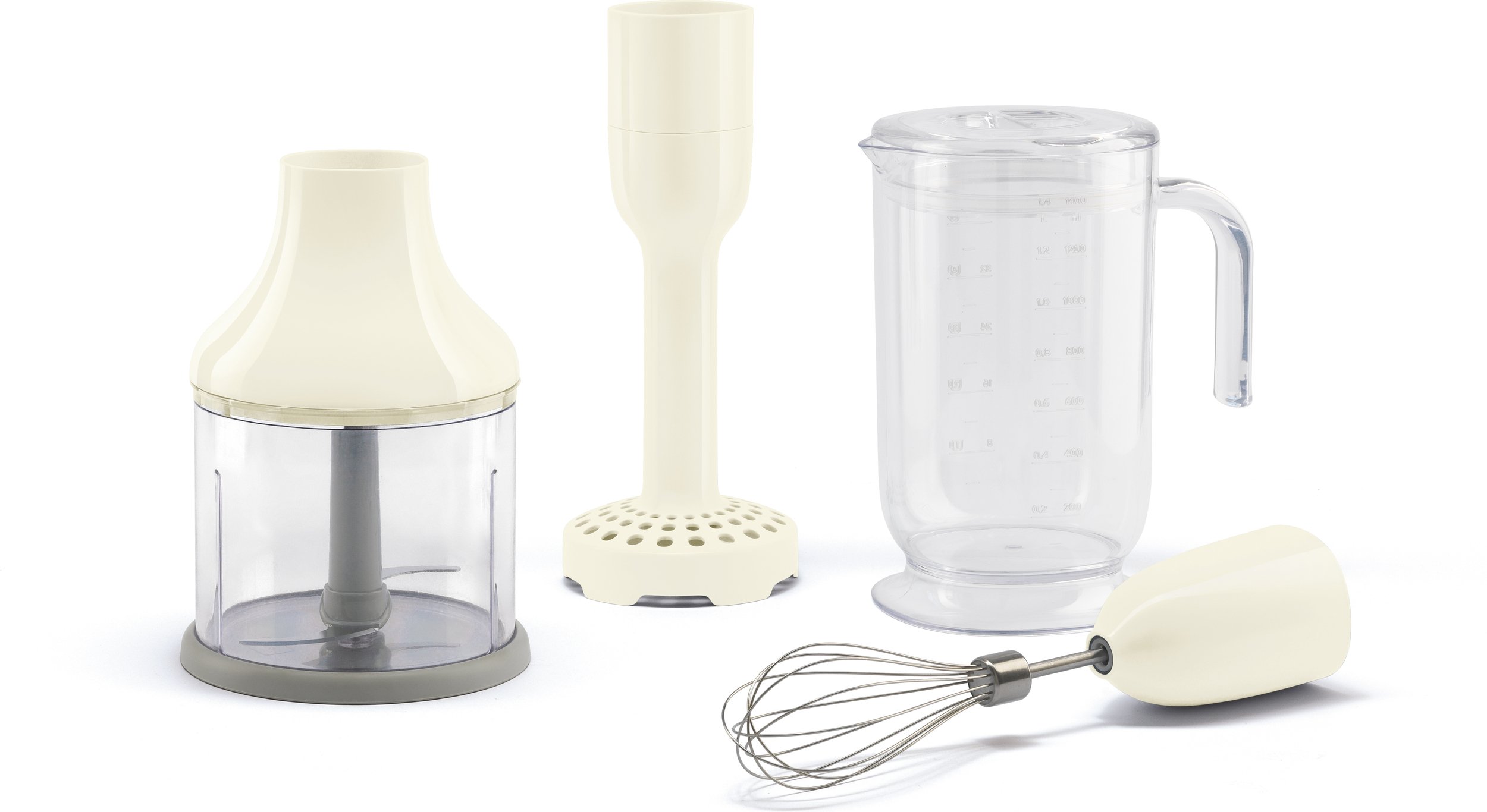 Akcesoria do blendera ręcznego 50's Style II kremowe 4 el.