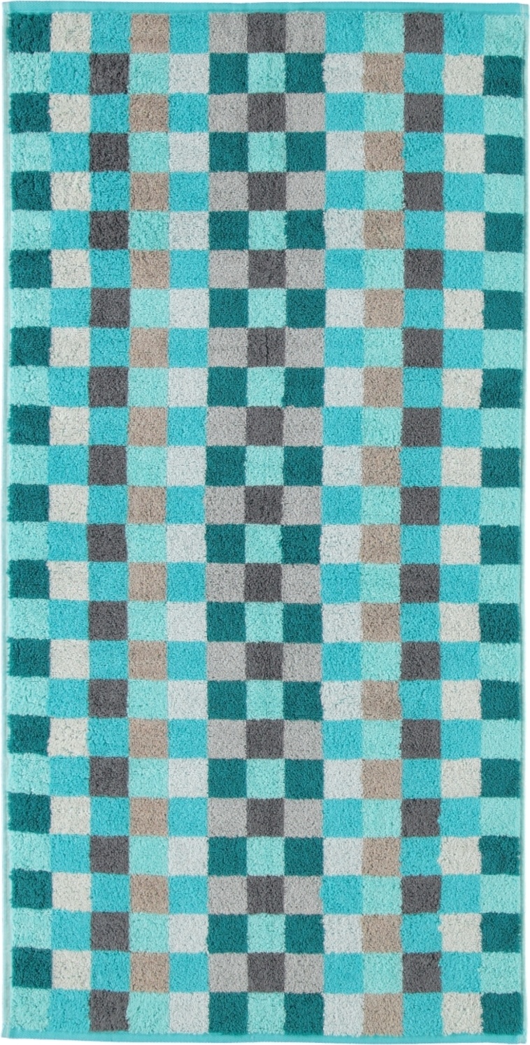 Ręcznik Unique szachownica 50 x 100 cm turkusowy
