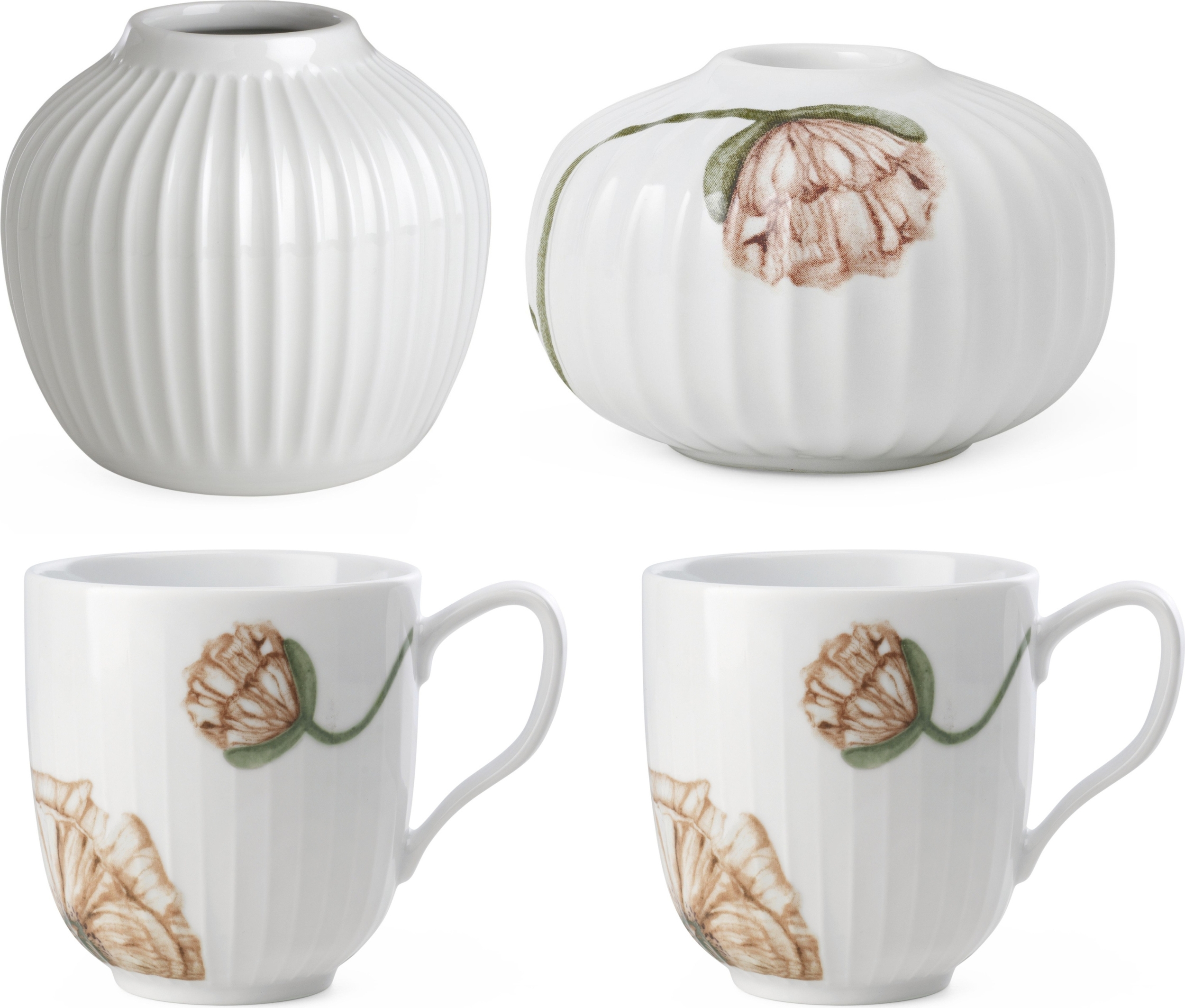 Wazon i świecznik Hammershøi z 2 kubkami 4 el.