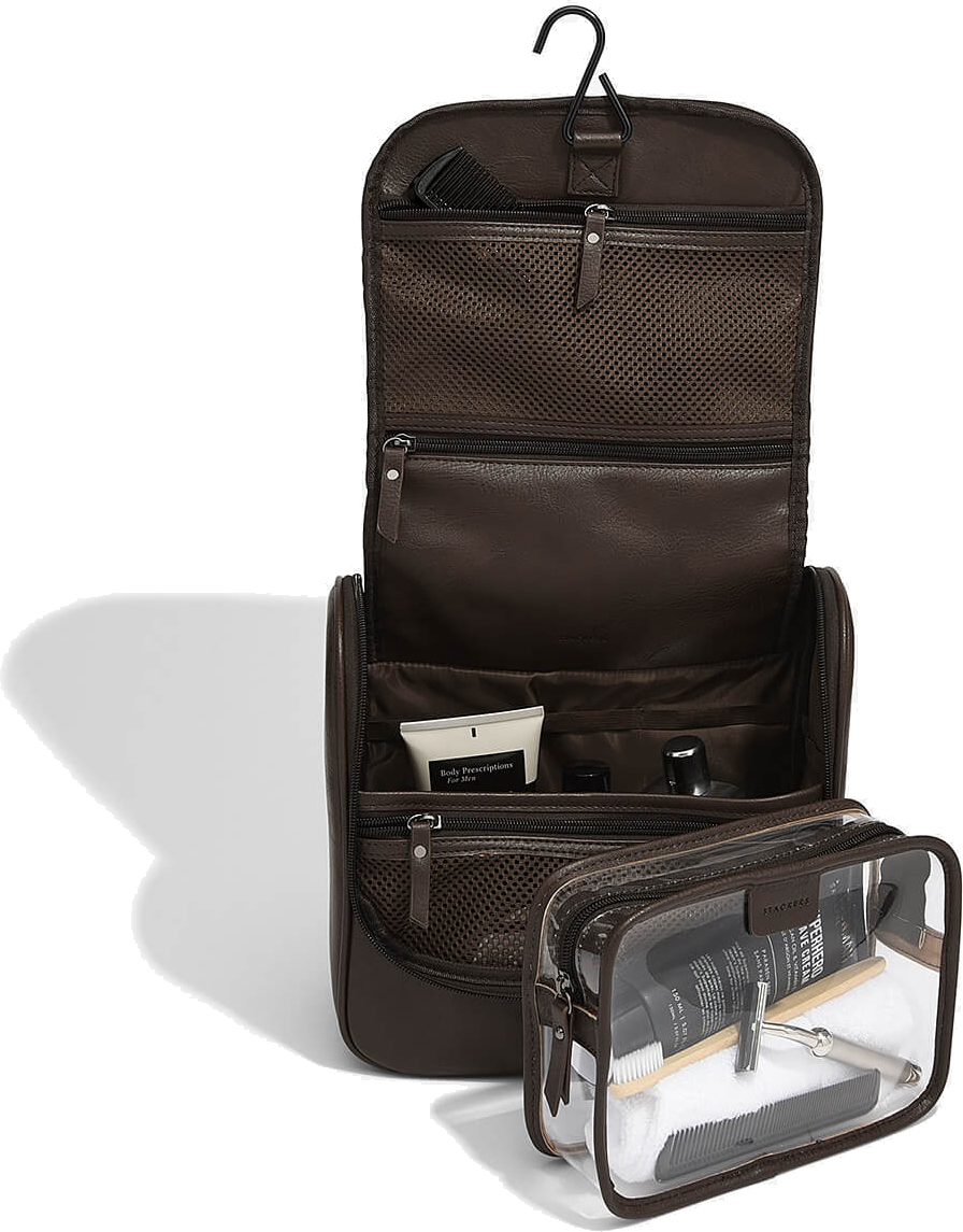 Kosmetyczka podróżna do zawieszenia Stackers brązowa