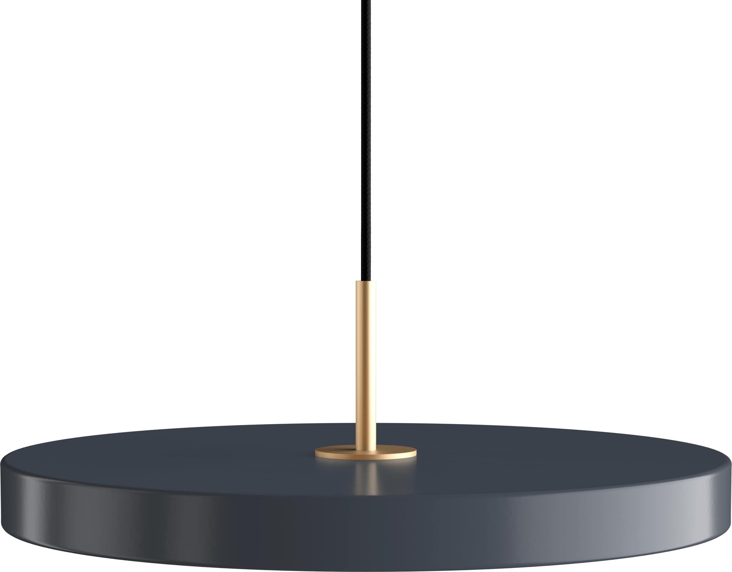 Lampa wisząca Asteria Plus 43 cm antracytowa szarość ze złotym mocowaniem