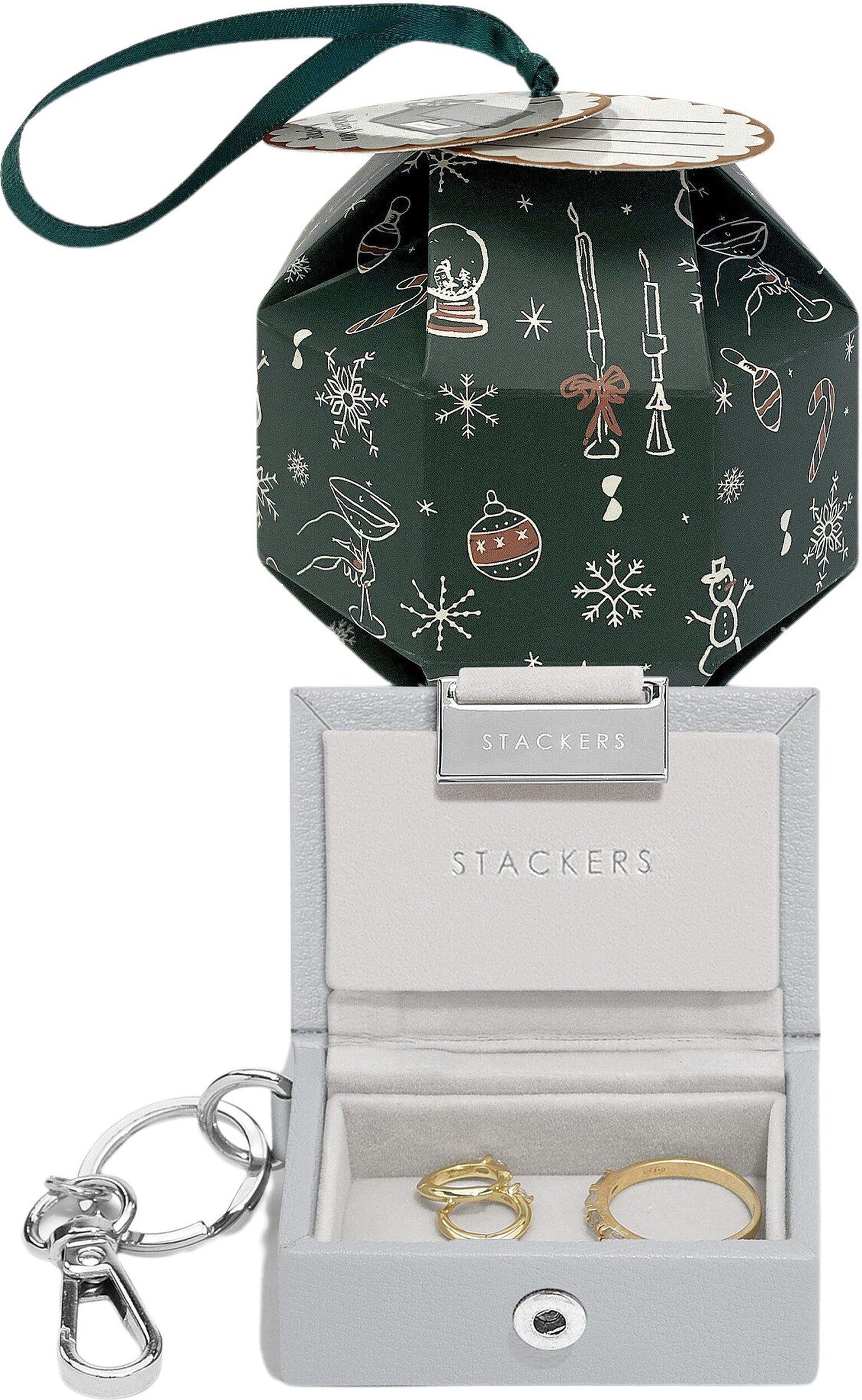 Brelok do kluczy Stackers Nano in Bauble szary w opakowaniu prezentowym