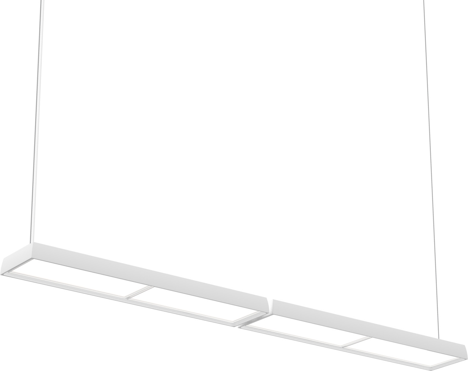 Lampa wisząca Slim Box Suspended Double LED 3000K biała z dyfuzorem opal sterowanie oświetleniem Dali