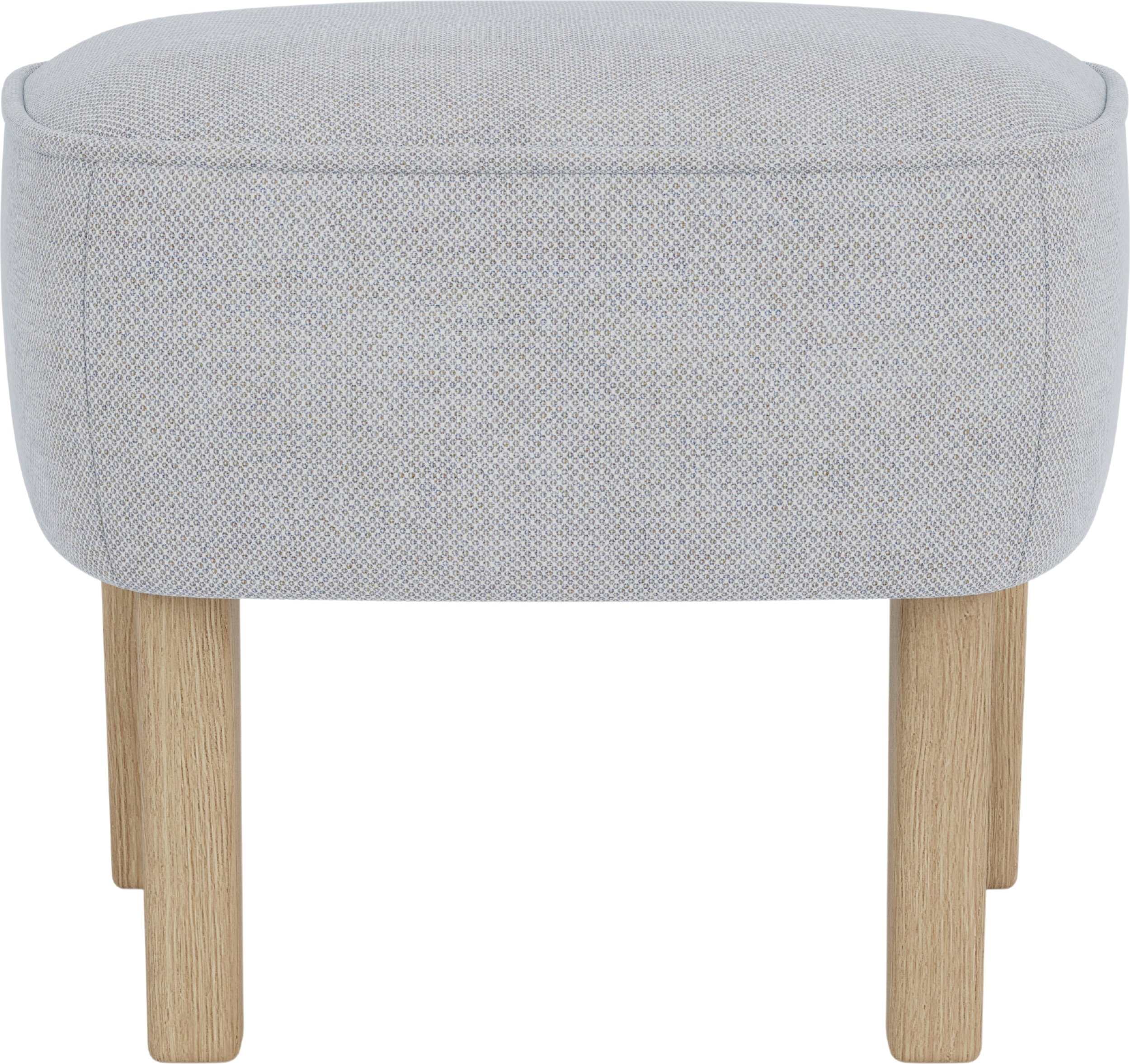 Podnóżek Ingeborg szary na dębowych nogach