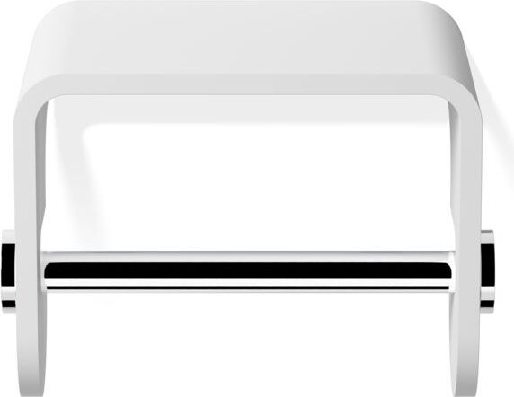 Wieszak na papier toaletowy Stone chrom-biały z półką