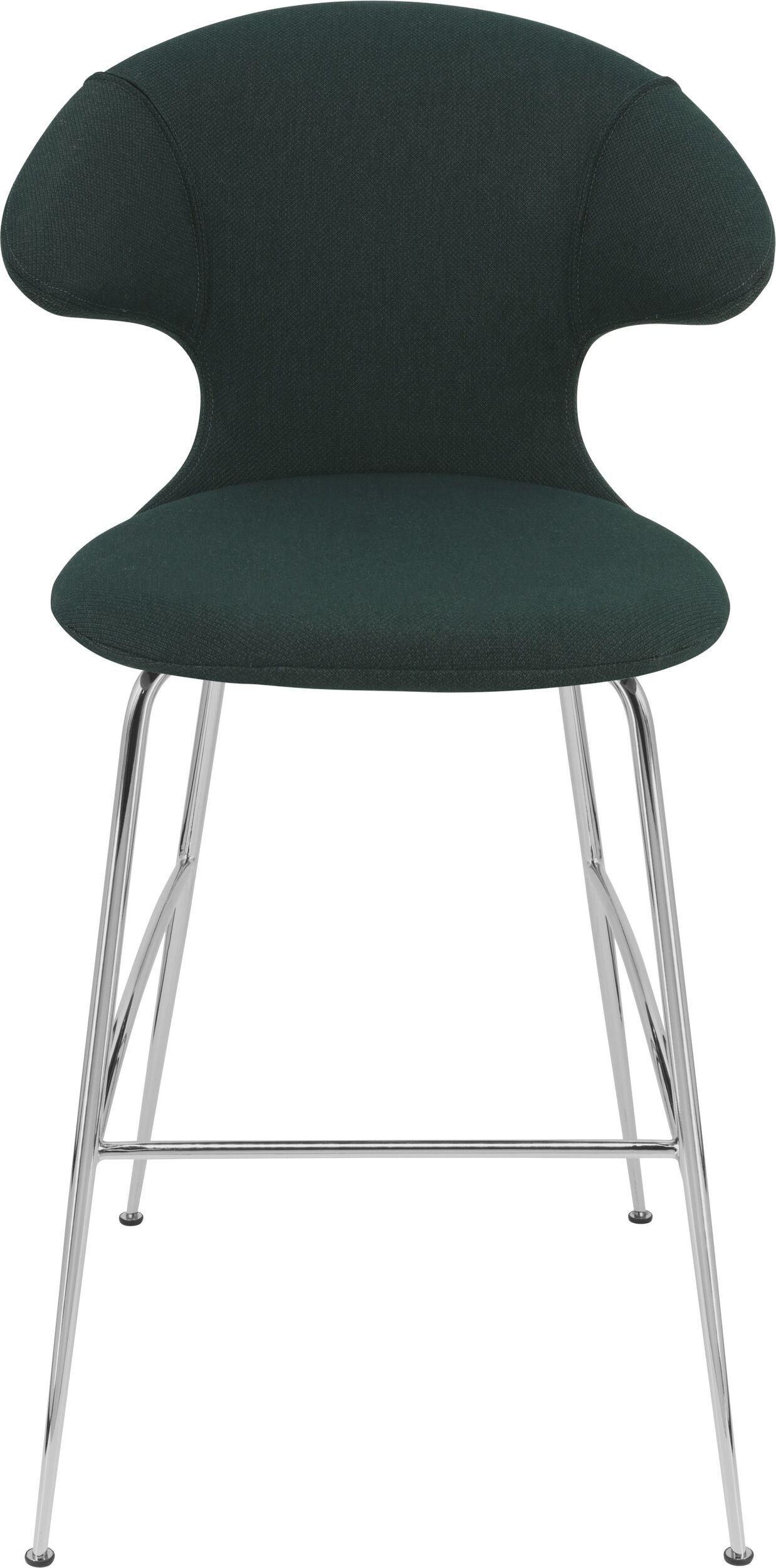 Krzesło barowe Time Flies ciemnozielone na chromowanych nogach