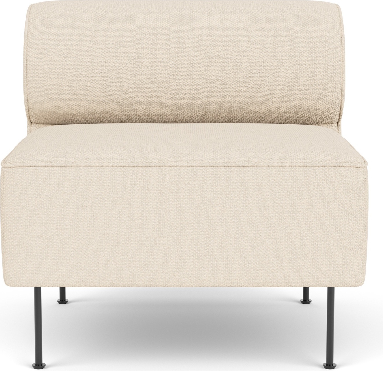 Element środkowy sofy modułowej Eave 80 cm kremowy na czarnych stalowych nogach