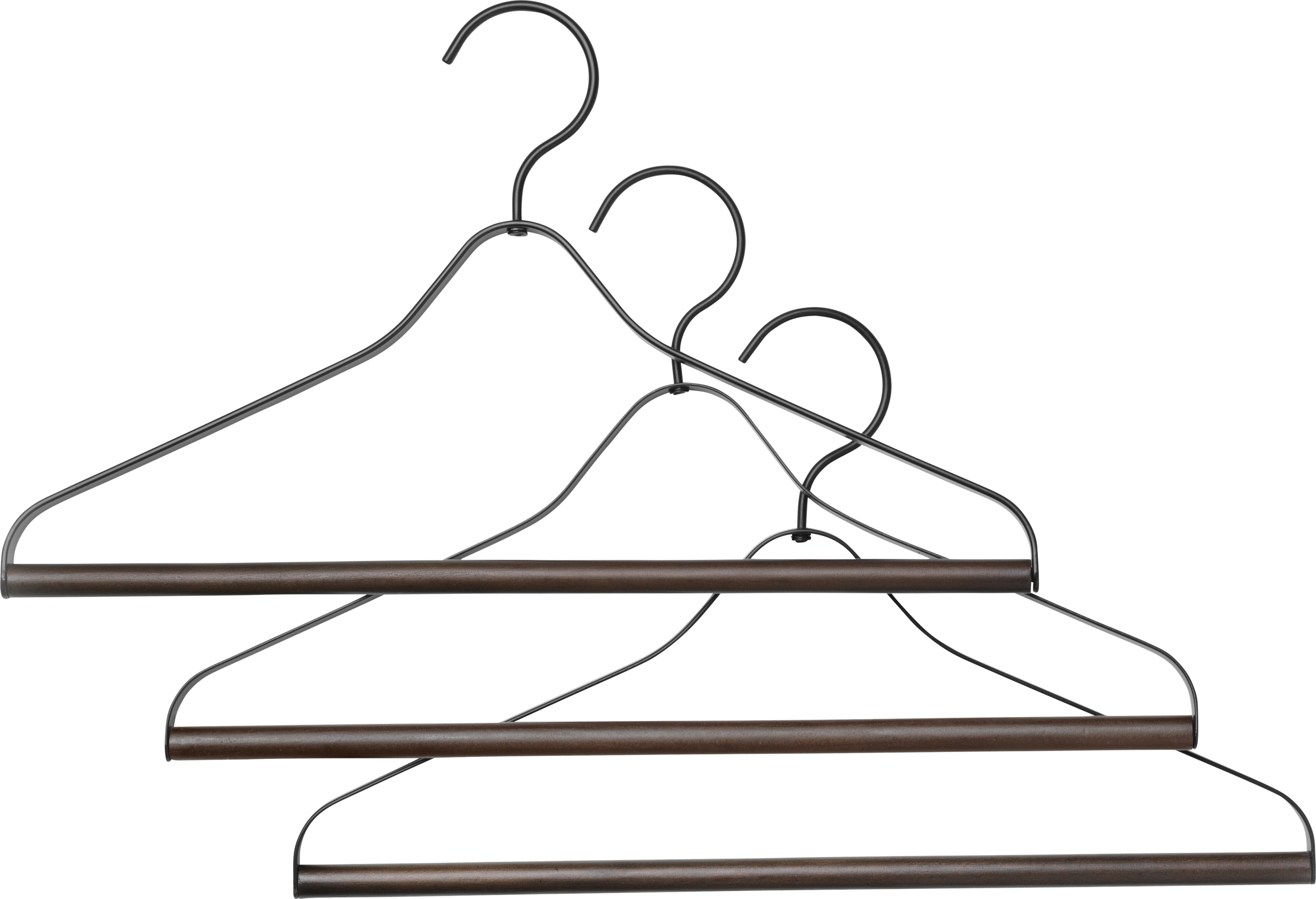 Wieszaki na ubrania Ferm Living czarne 3 szt.