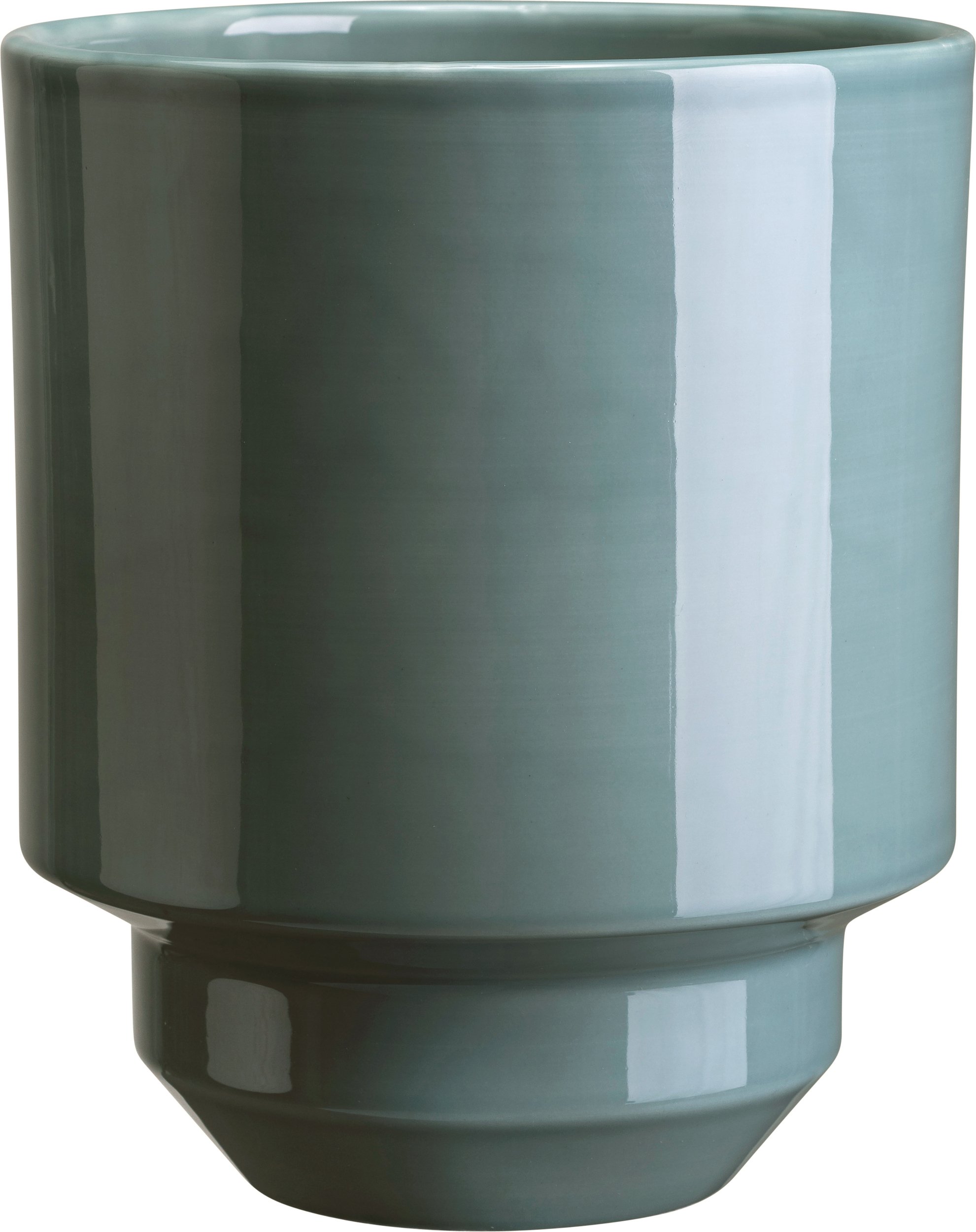 Osłonka na doniczkę Hoff 21 cm niebieskoszara szkliwiona