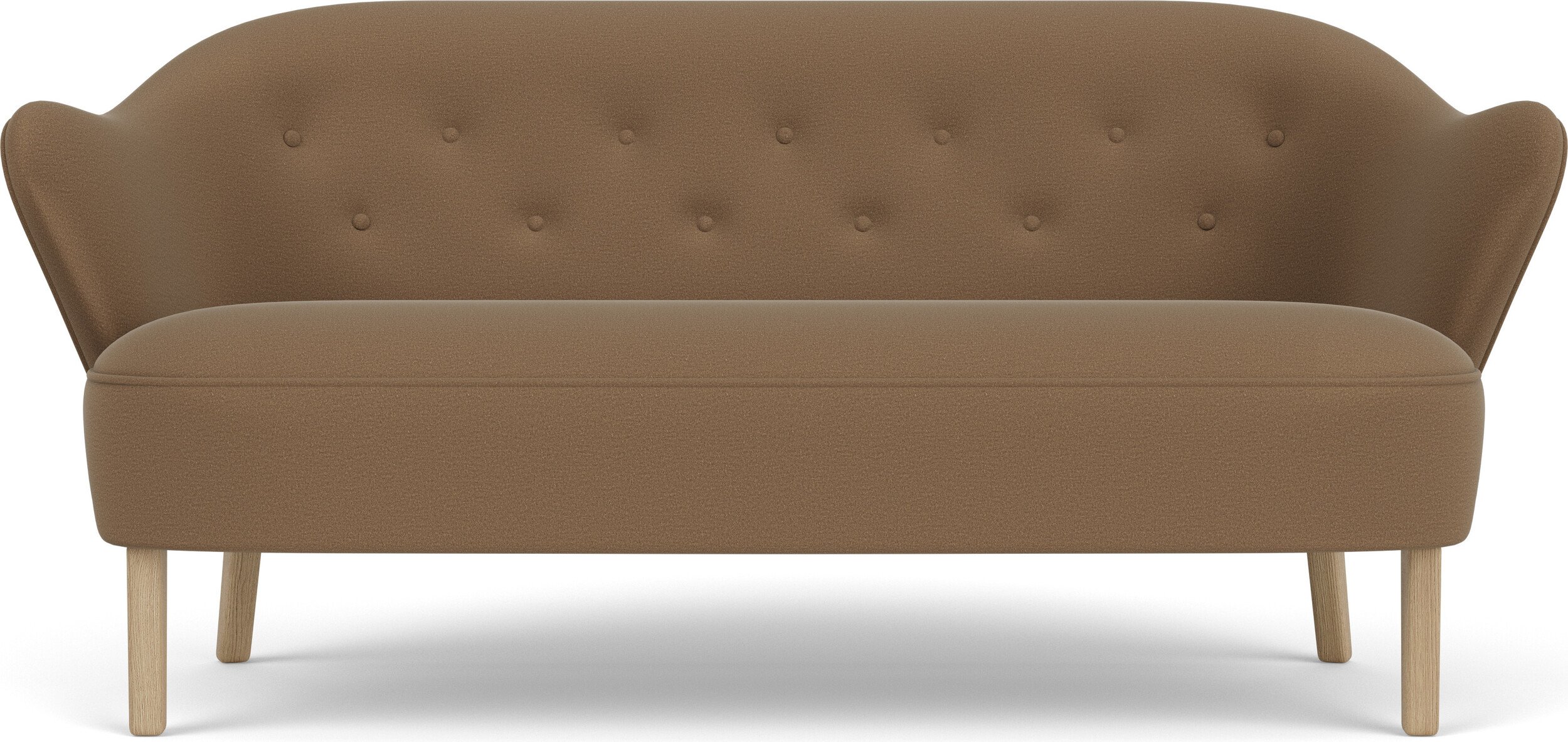 Sofa dwuosobowa Ingeborg Grand Mohair brązowa na dębowych nogach