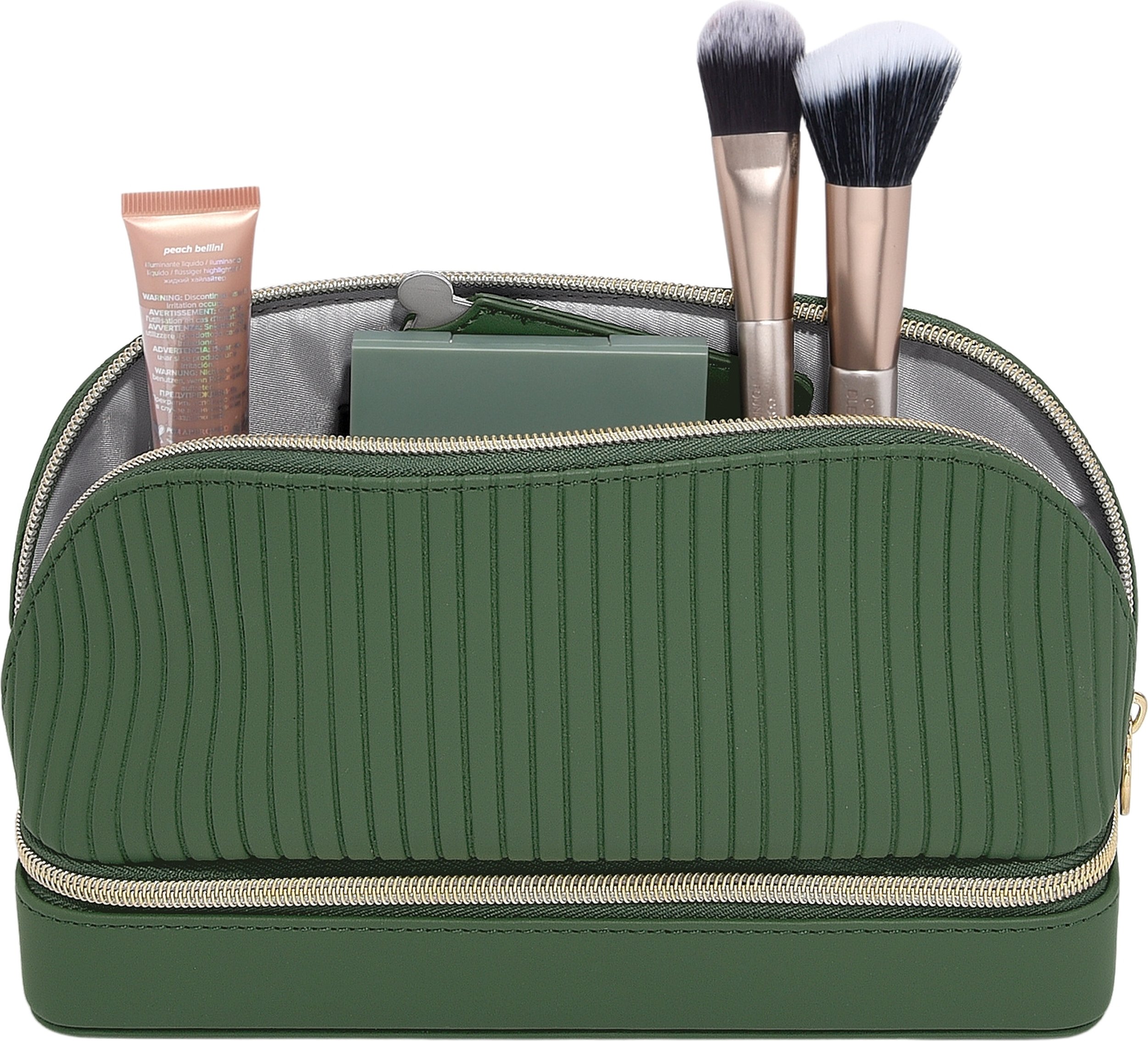 Kosmetyczka Stackers szmaragdowa z miejscem na biżuterię i lusterkiem