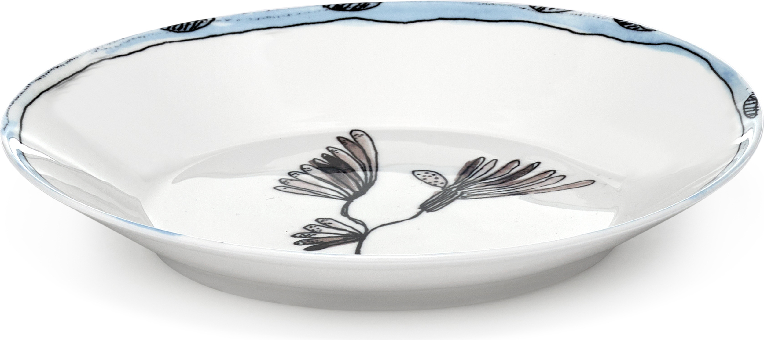 Talerz głęboki Midnight Flowers Camelia Aubergine 18 cm