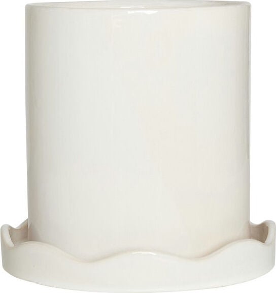 Doniczka z podstawką Nami 16,5 cm biała