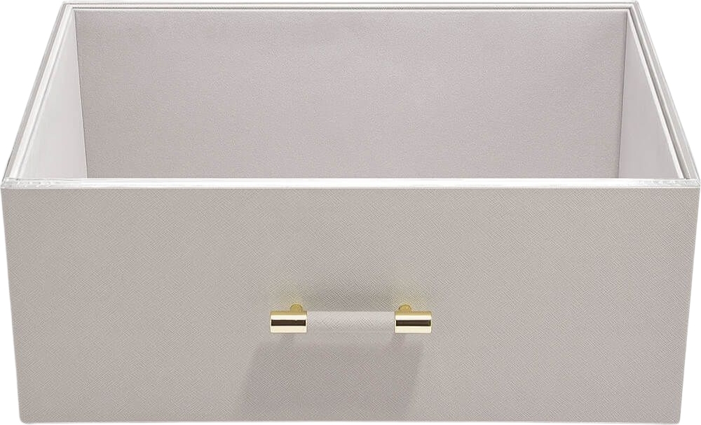 Pudełko do przechowywania Stackers Handled supersize taupe z akrylową pokrywką