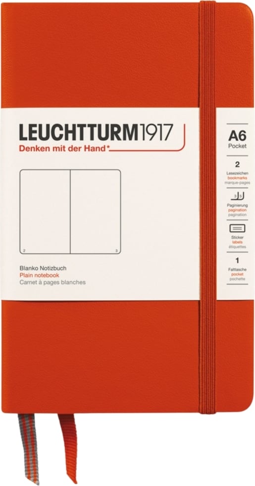 Notes gładki w twardej oprawie Leuchtturm 1917 A6 187 stron ciemnopomarańczowy 80 g/m²