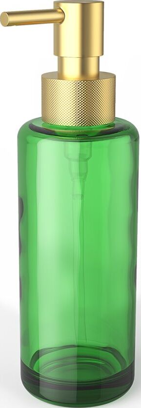 Dozownik do mydła Porter zielony z pompką złoty mat
