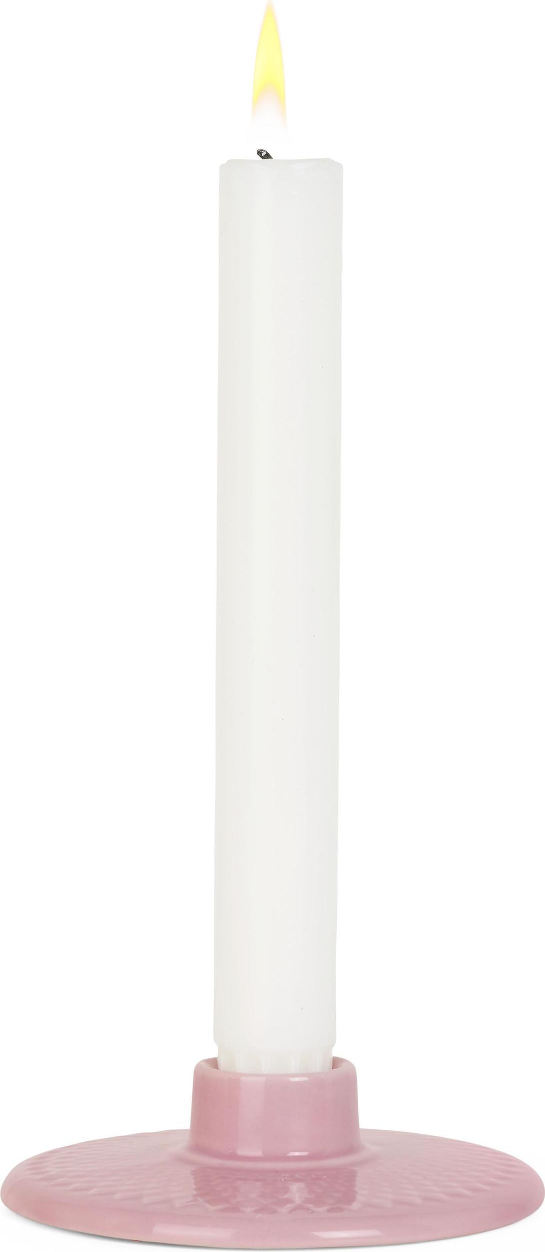 Świecznik na klasyczną świecę Rhombe różowy