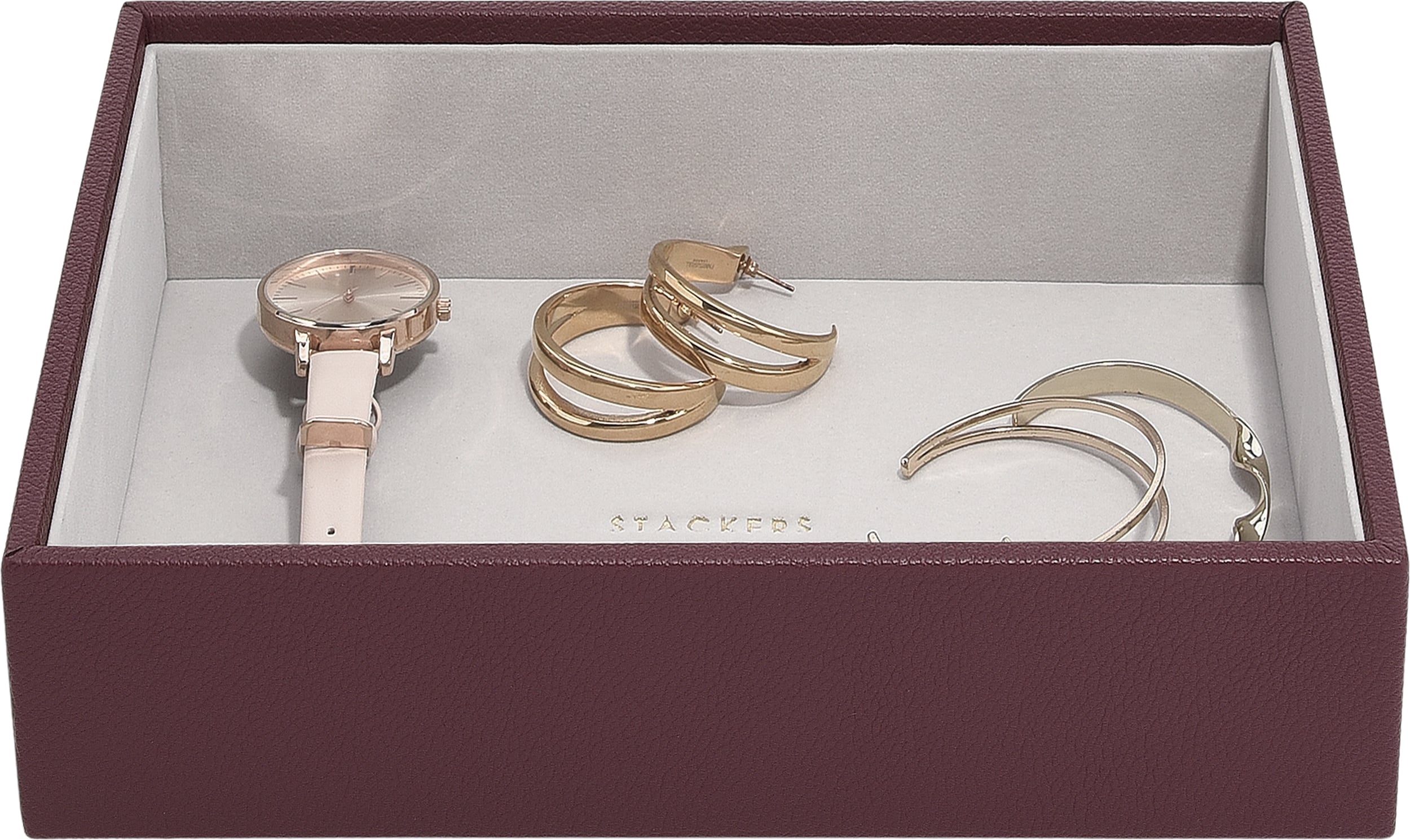 Szkatułka na zegarki i biżuterię Classic Stackers bordowa
