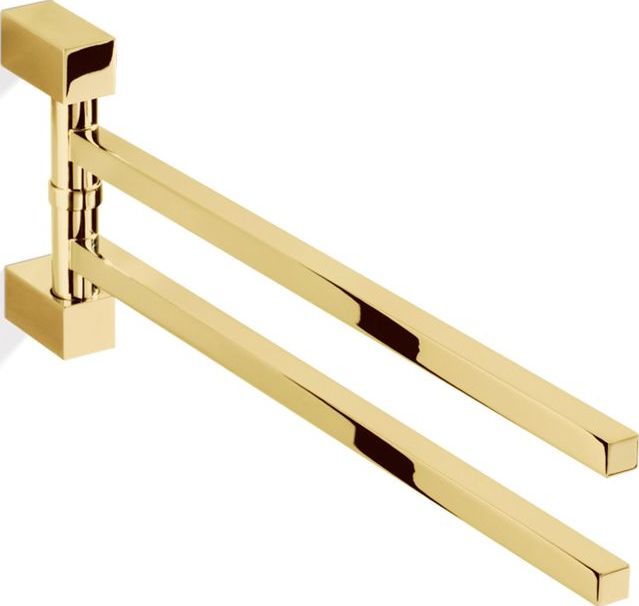 Wieszak reling na ręczniki Corner pionowy złoty podwójny