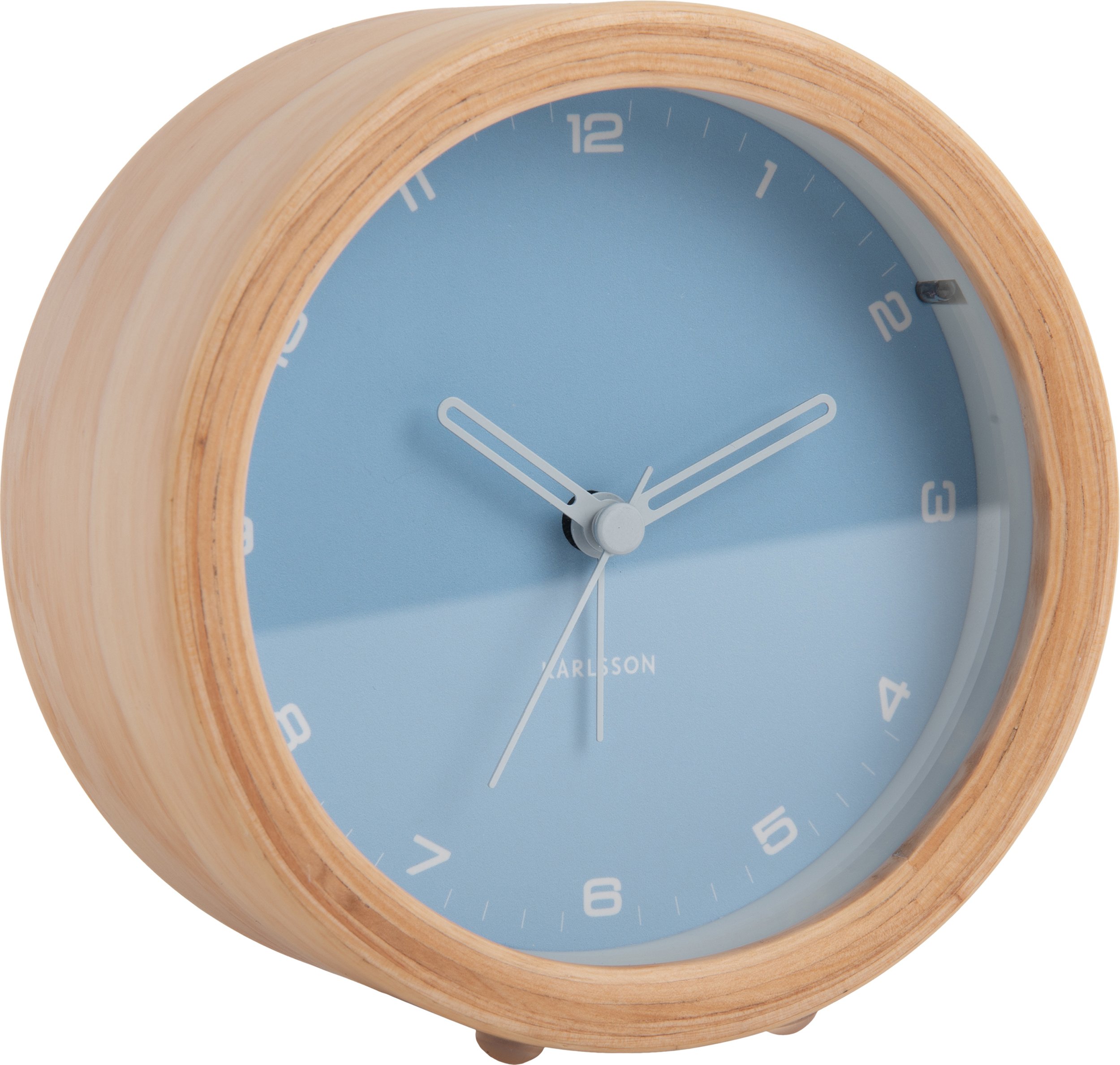 Budzik Gentle jasnoniebieski drewniany