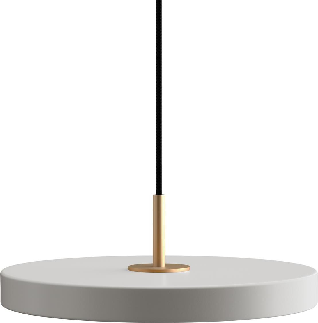 Lampa wisząca Asteria Mini jasnoszara ze złotym mocowaniem