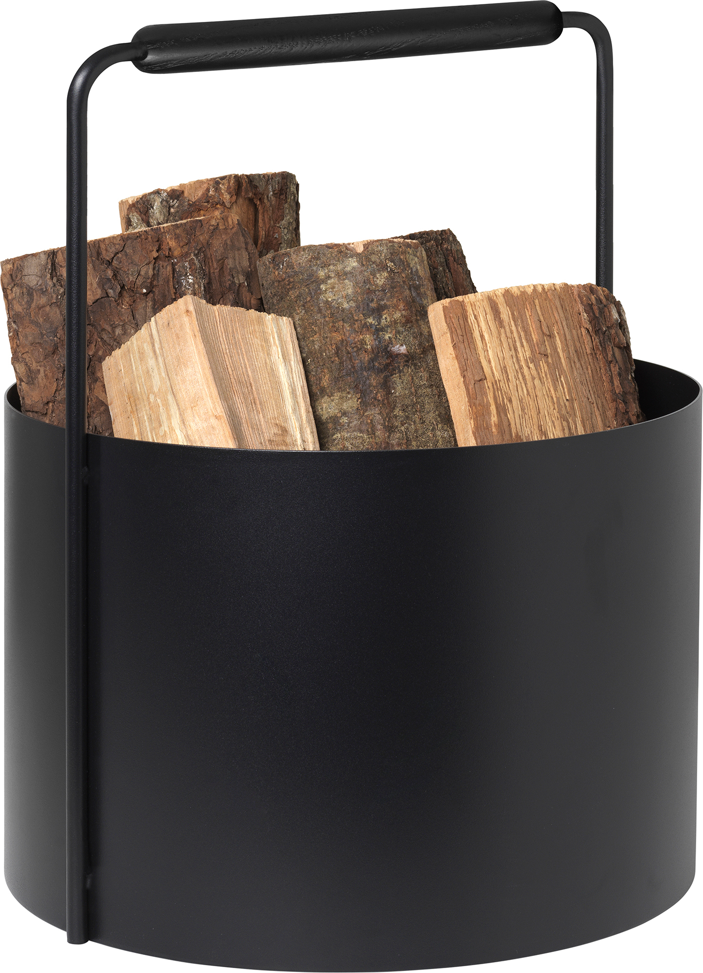 Pojemnik na drewno Ashi z czarną rączką