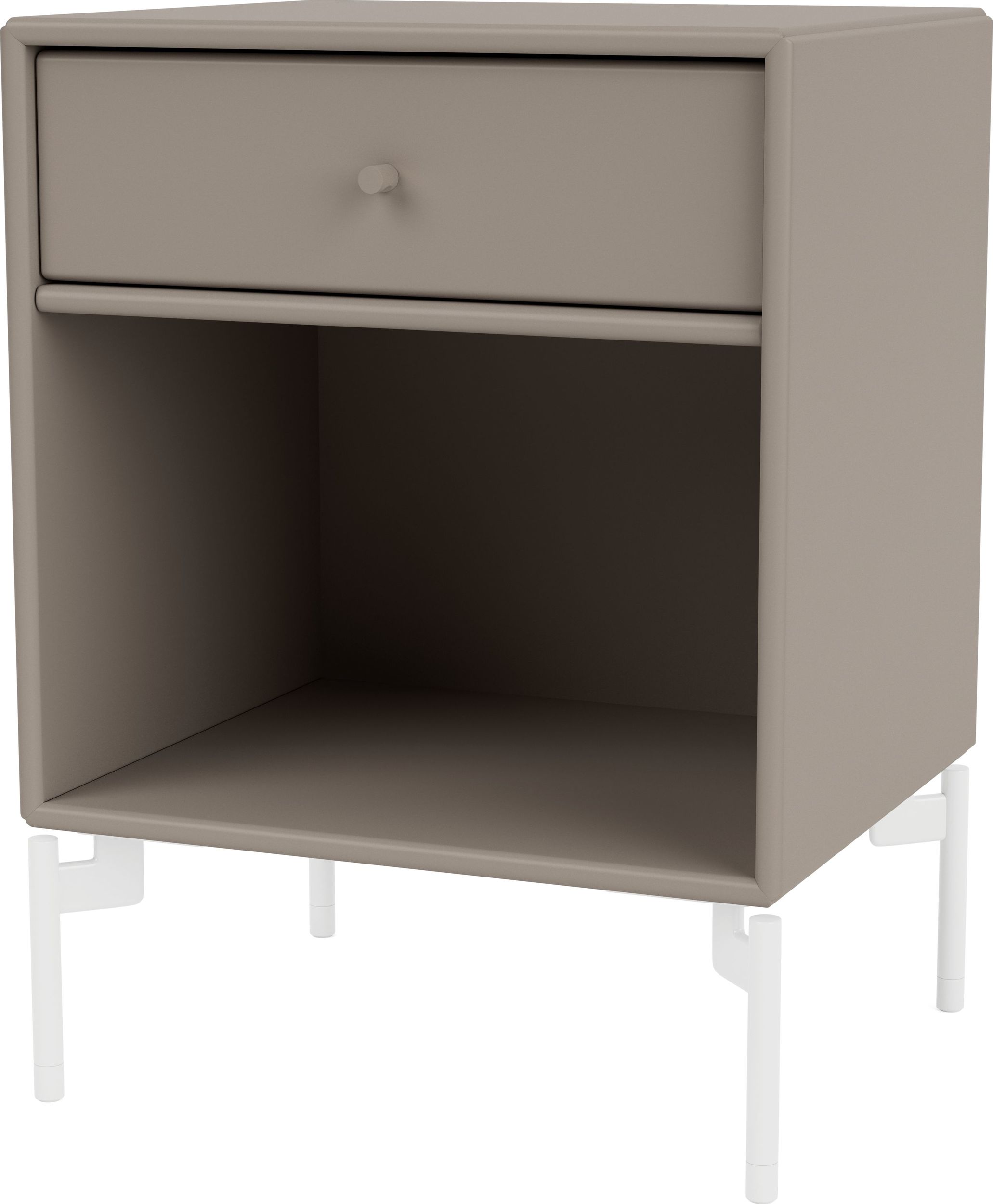 Szafka nocna Dream truflowa na białych nogach