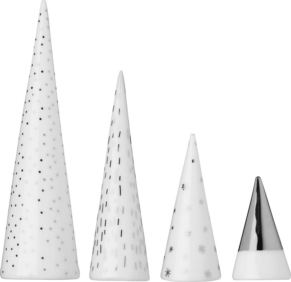 Figurki świąteczne Little Winter Forest srebrne 4 szt.