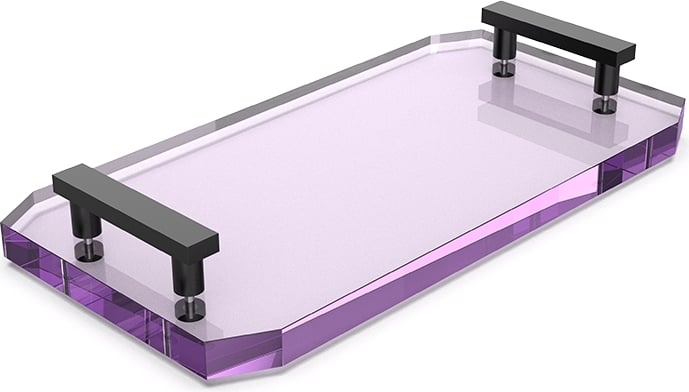 Taca łazienkowa Kristall fioletowa z czarnymi uchwytami