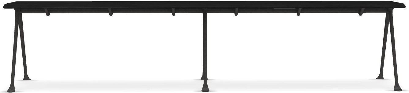 Ławka Officina 200 cm czarny buk z antracytową ramą