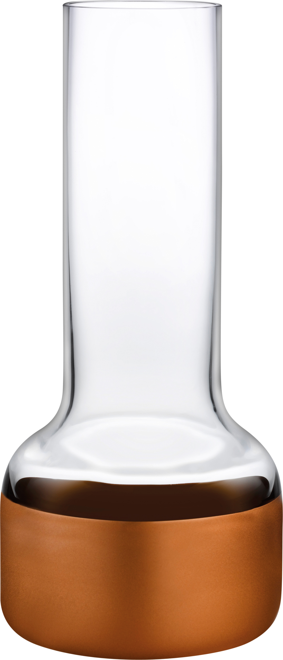 Wazon Contour 20 cm transparentny z miedzianą podstawą