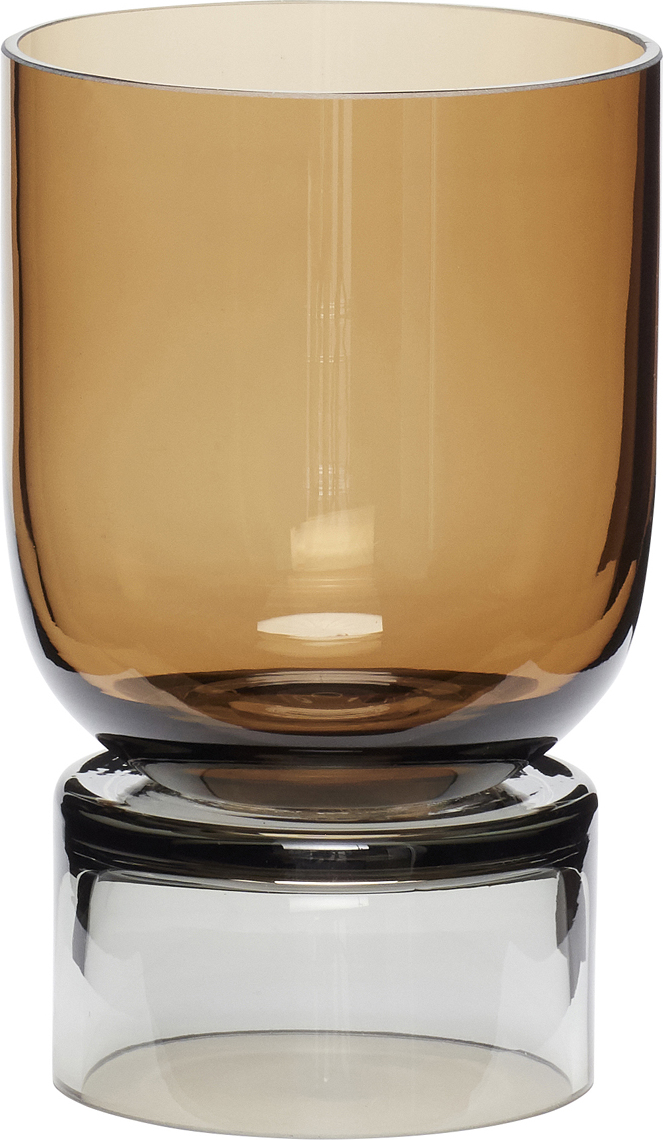 Wazon Hübsch kielichowy 18 cm bursztynowy