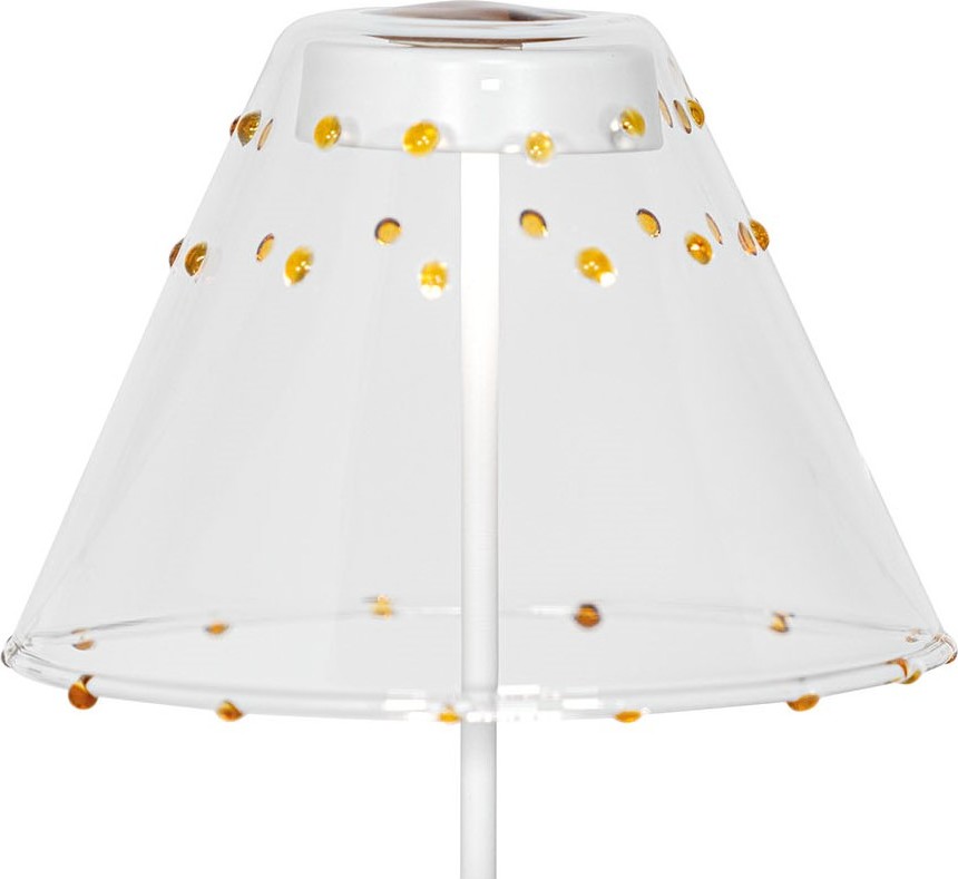 Abażur do lampy Swap w małe kropki żółty szklany